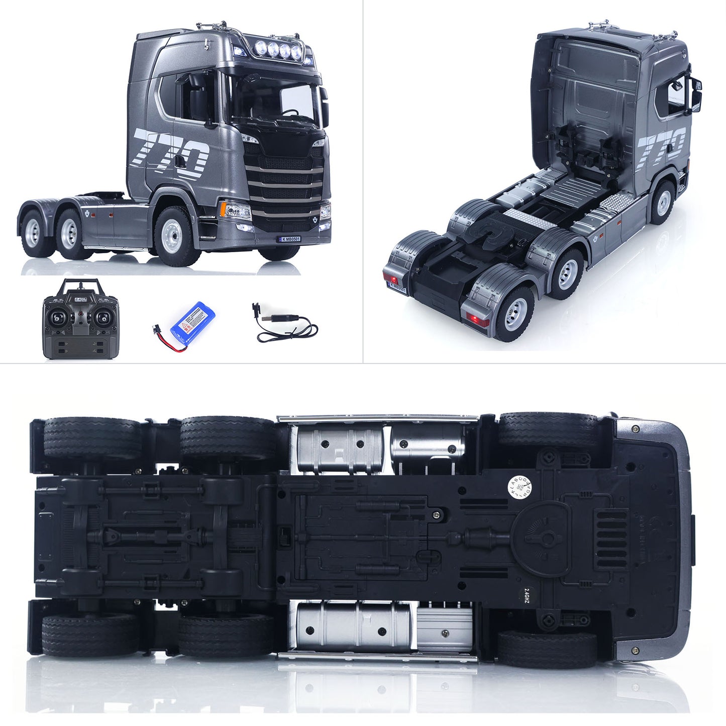Fast Shipping 1/18 Plastic 6X4 Remote Control Tractor Truck 770S 1501 RWD RC Lorry Vehicle Light Sound Ready to Run Model Toys for Adults