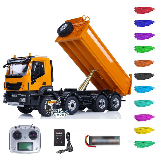 1/14 LESU 8X8 Metal RC Hydraulic Dump Truck Remote Control Simulation Car Tipper Dumper Hobby Model DIY 20150731 PNP/RTR