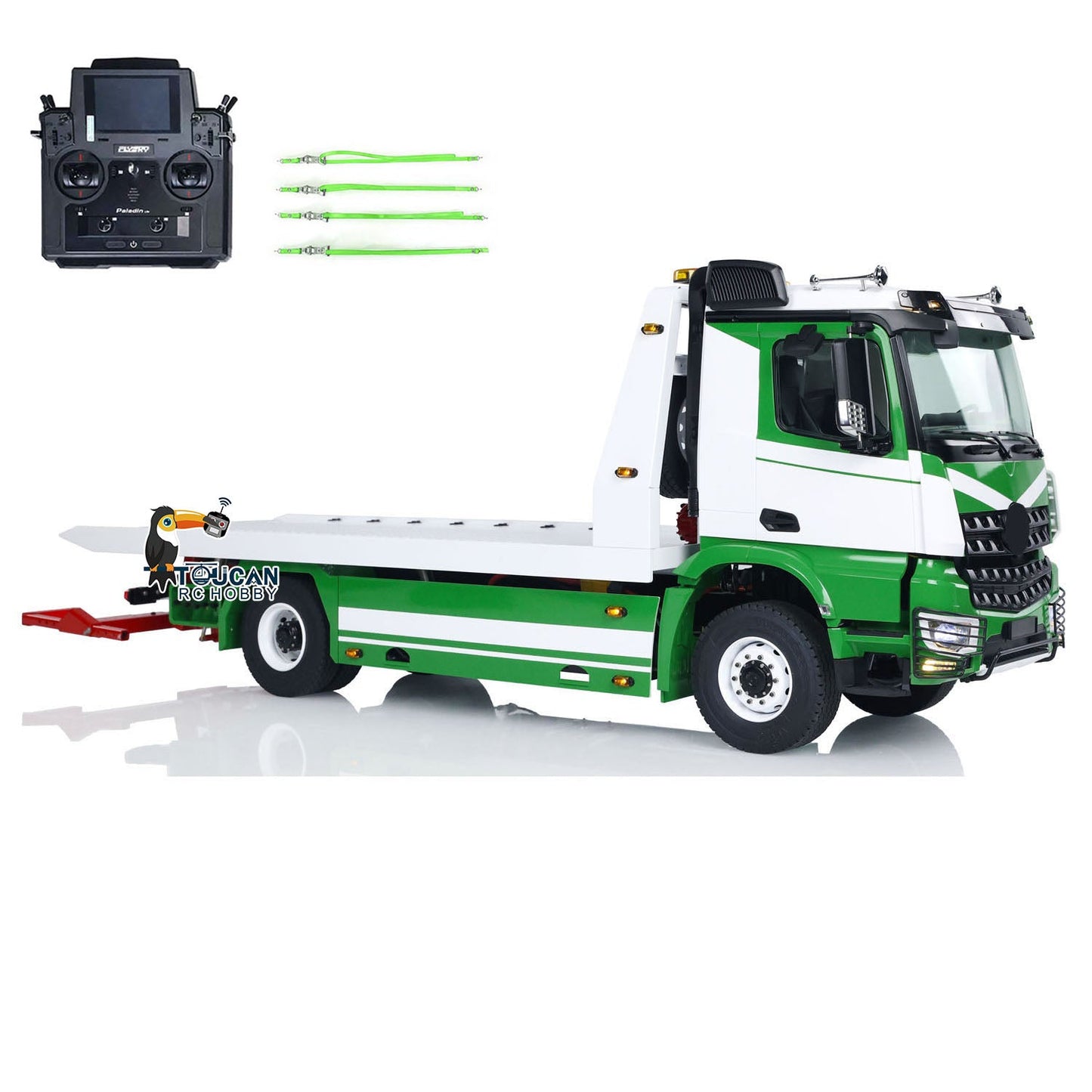 1:14 4X4 JDM RC Hydraulic Tow Truck Remote Control Flatbed Wrecker Car 728*218.5*277.5mm Customized Painting 3-Speed Transmission