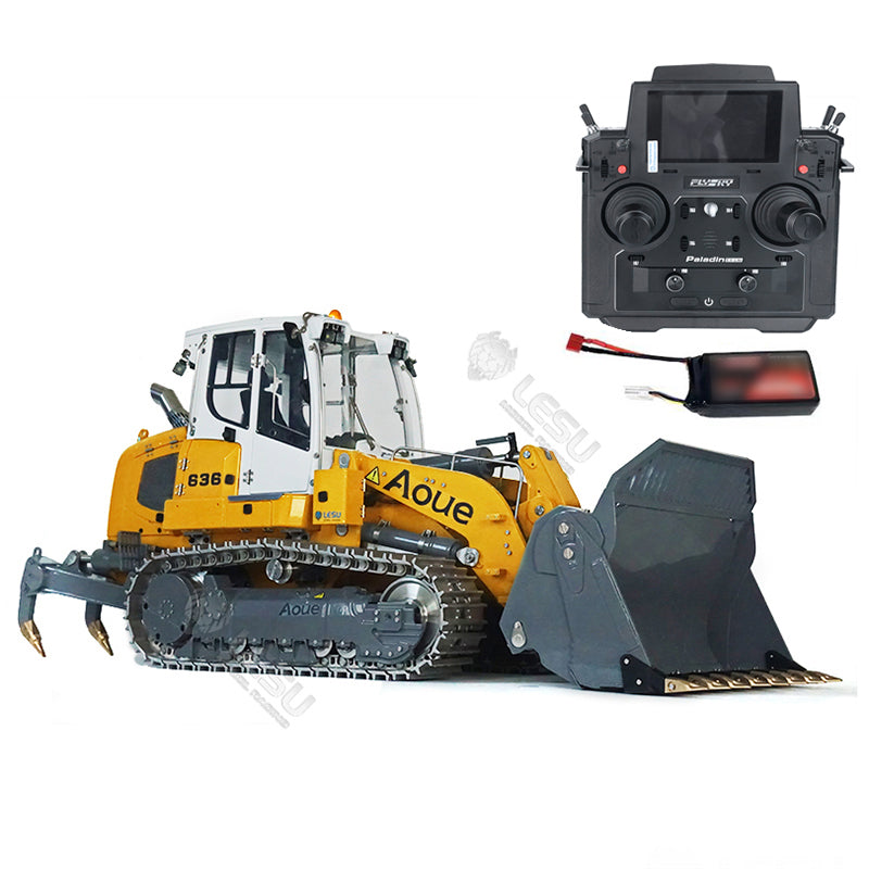 LESU 1/14 636 Hydraulic Construction Vehicles Radio Controlle Track Loader Light Sound Motor Metal Openable Closable Bucket