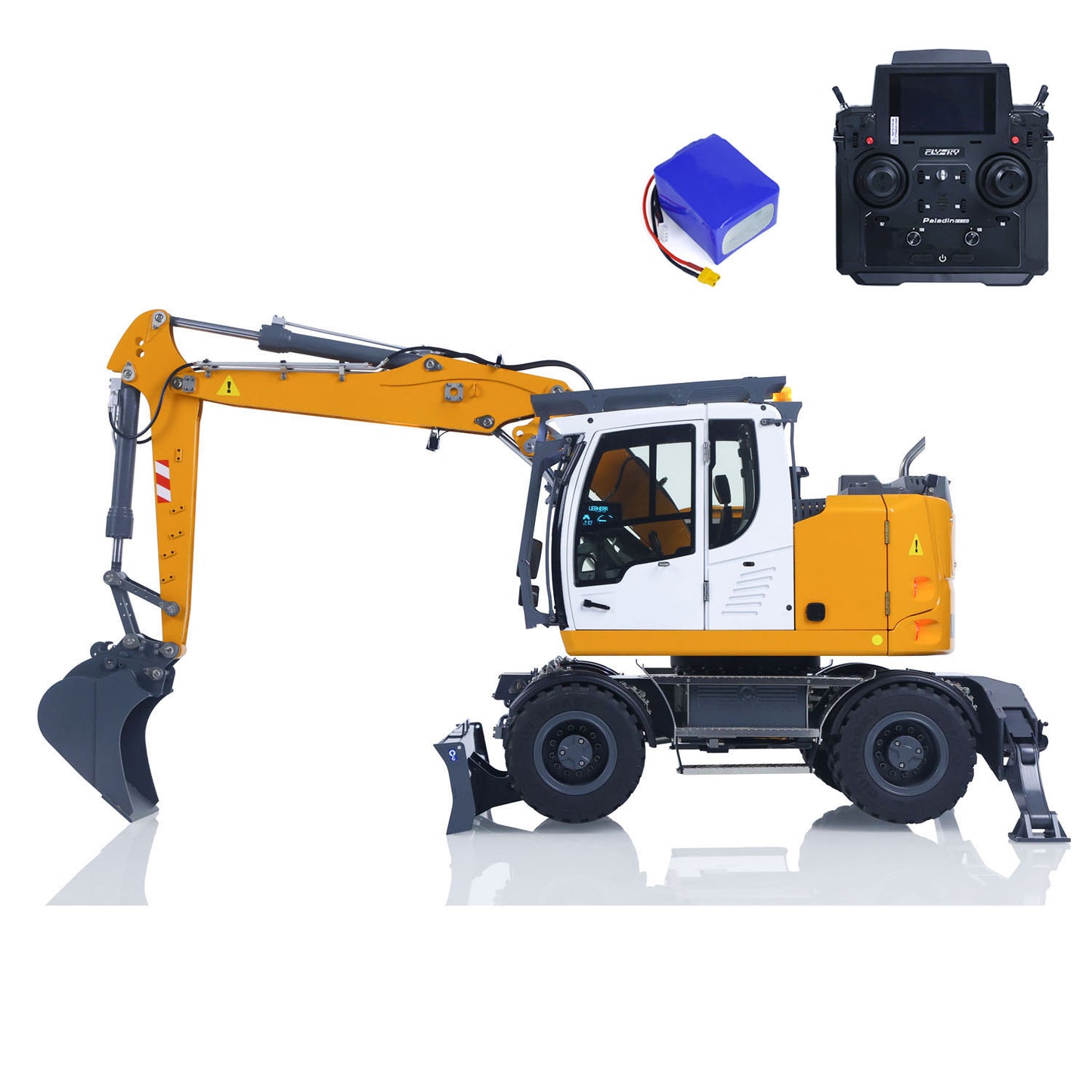 Fast Shipping 1/14 RC Hydraulic Wheeled Excavator LR914 8-ways Valve RTR Metal Remote Control 4*4 Digger Model Axle Lock Flysky PL18EV Lite