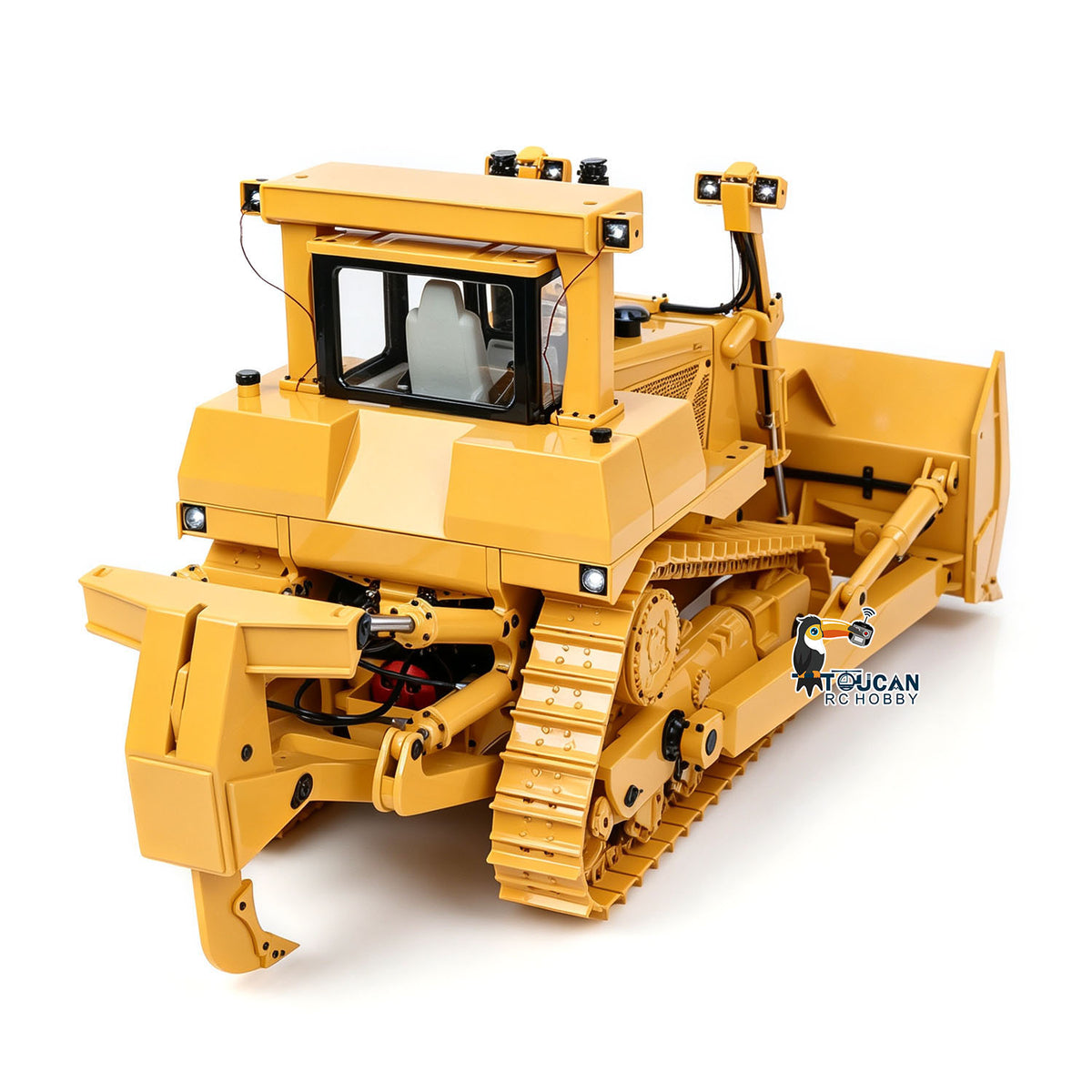 US STOCK Metal 1/14 RC Bulldozer Hydraulic DXR2 Remote Control D10T Tracked Dozer Model