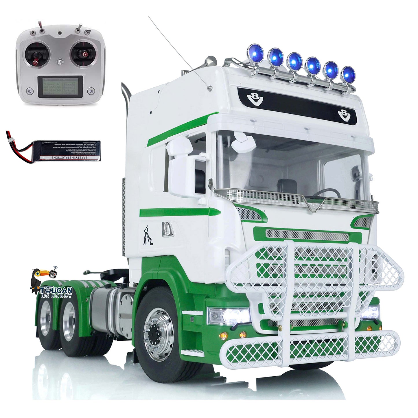 1/14 Scale TOUCAN Remote Controlled Tractor Truck for 6x6 Remote Control Cars Model Metal Chassis Battery & Radio System & Charger