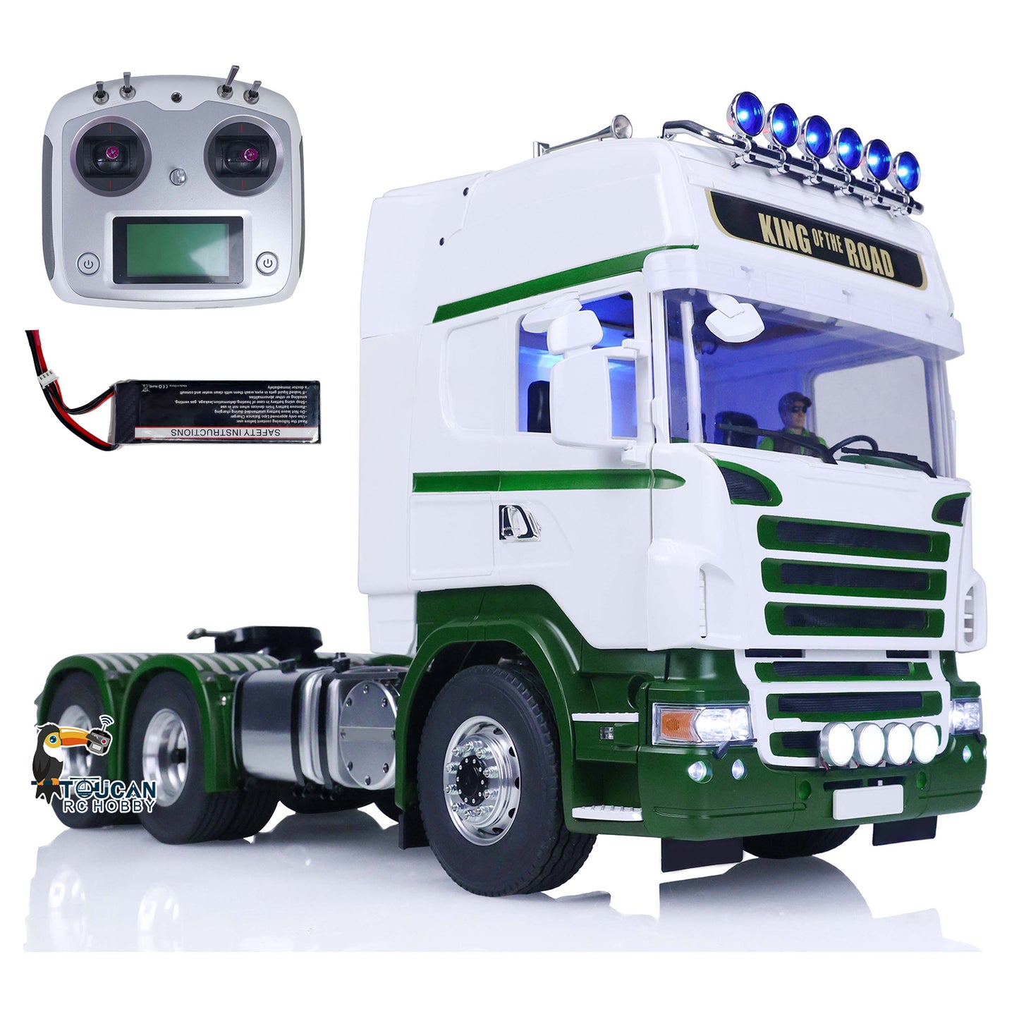 TOUCAN 1:14 Scale DIY Radio Controlled Tractor Truck for Tamiya 6x6 Remote Control Cars Model Battery & Radio System & Charger