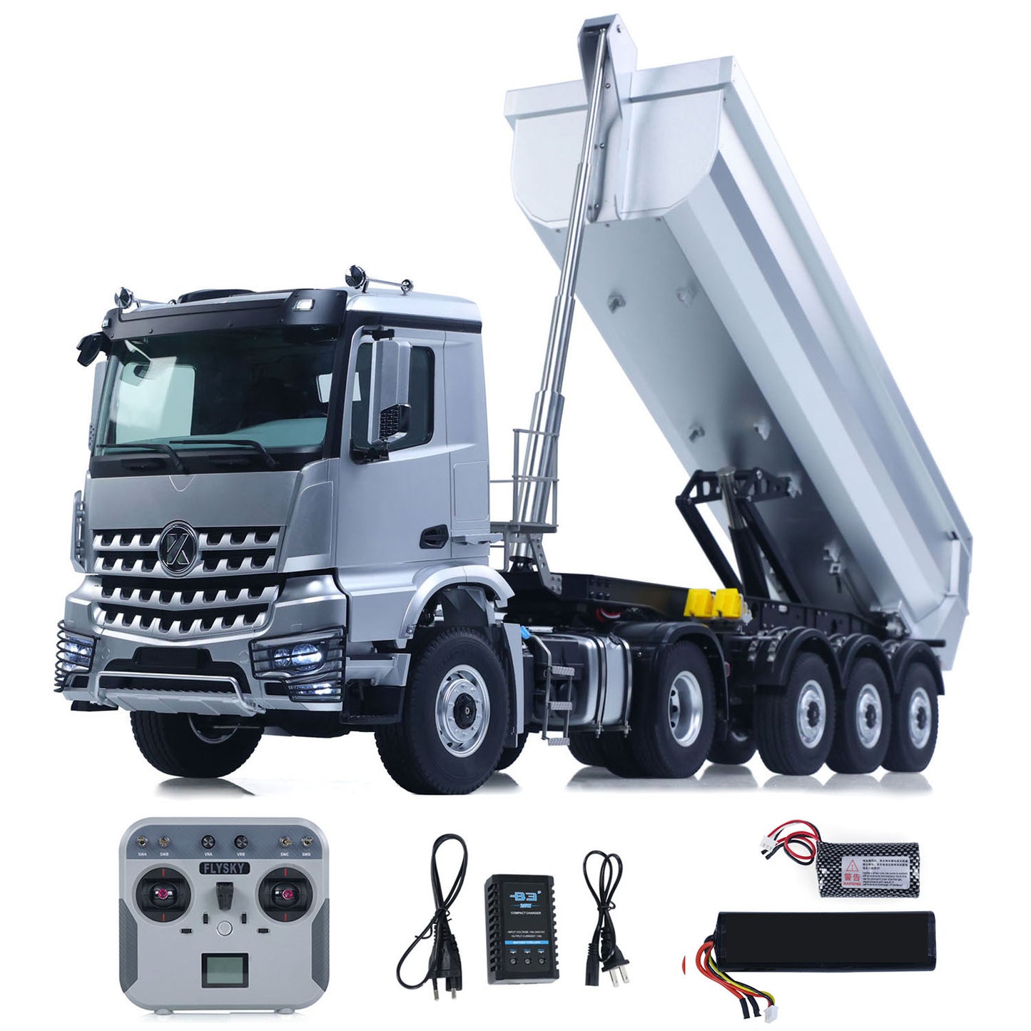 US STOCK Kabolite RTR Car 1/14 4X4 RC Tractor Truck 3Axles Electric Lifting Dump Trialer