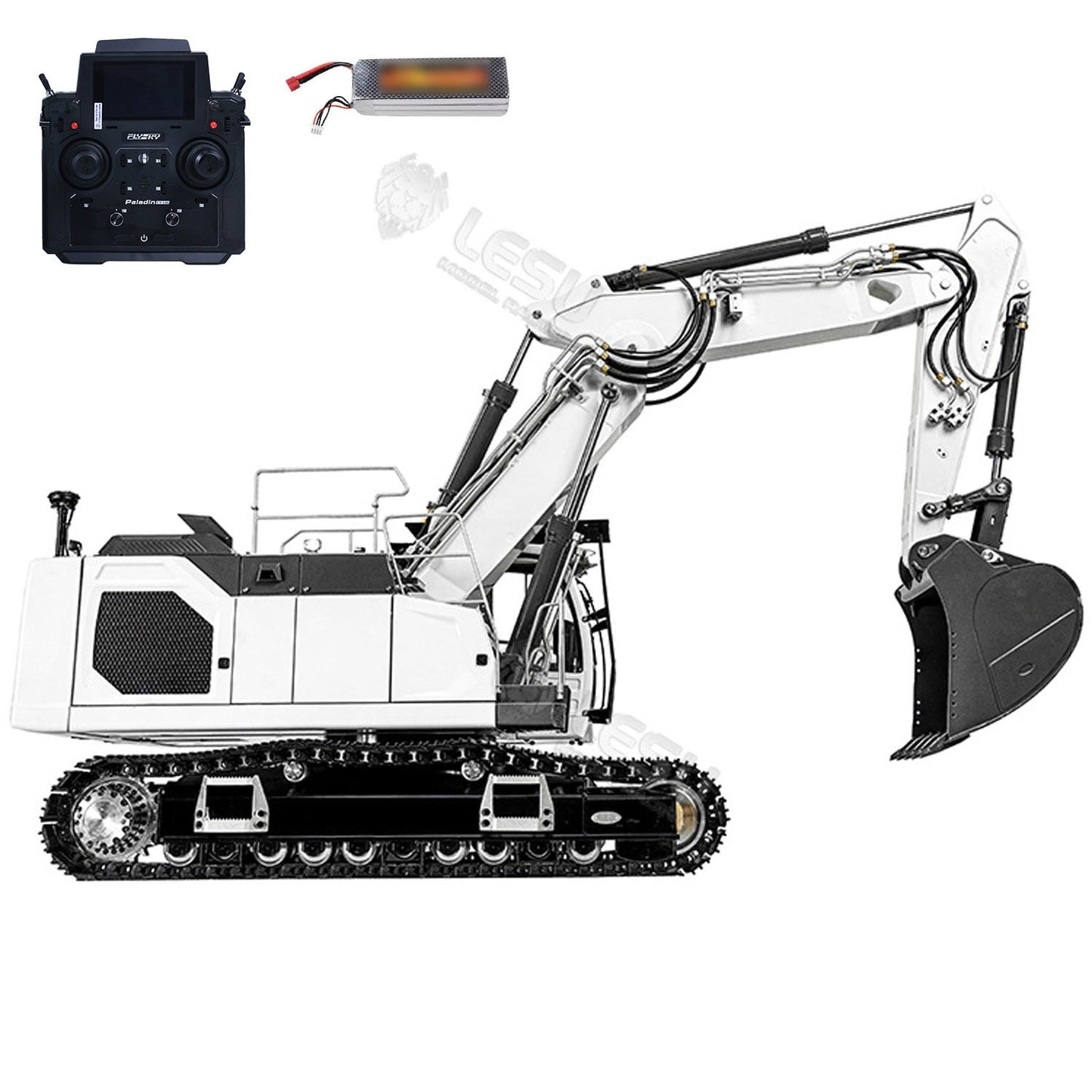 1/14 LESU LR945 3 Arms RC Hydraulic Excavator RTR Radio Control Digger DIY Model FlySky PL18EV Lite Light System Ready to Run