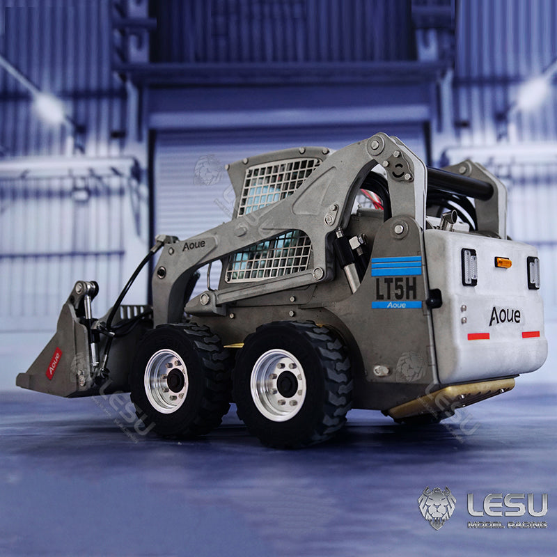 LESU 1/14 Wheeled Skid-Steer Hydraulic RC Loader Aoue LT5H I6S Radio Controller