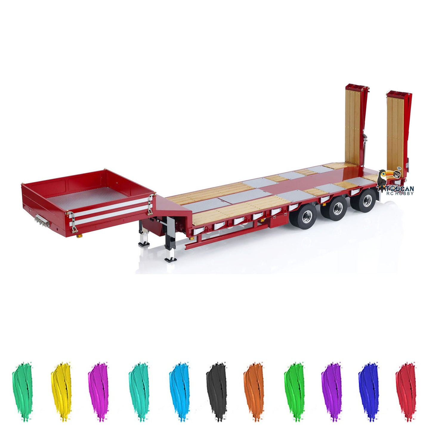 LESU Electronic Lifting Metal Trailer for 1/14 RC Tractor Truck Dumper Lorry Car Simulation Construction Vehicle Model DIY