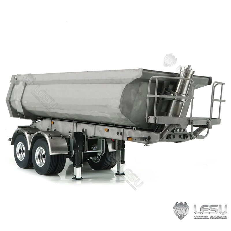 LESU 1/14 Metal Bucket U Type Hopper Hydraulic Semi RC Trailer Truck DIY Cars Model Dumper ESC Oil Tank Electric Legs TAMIIYA