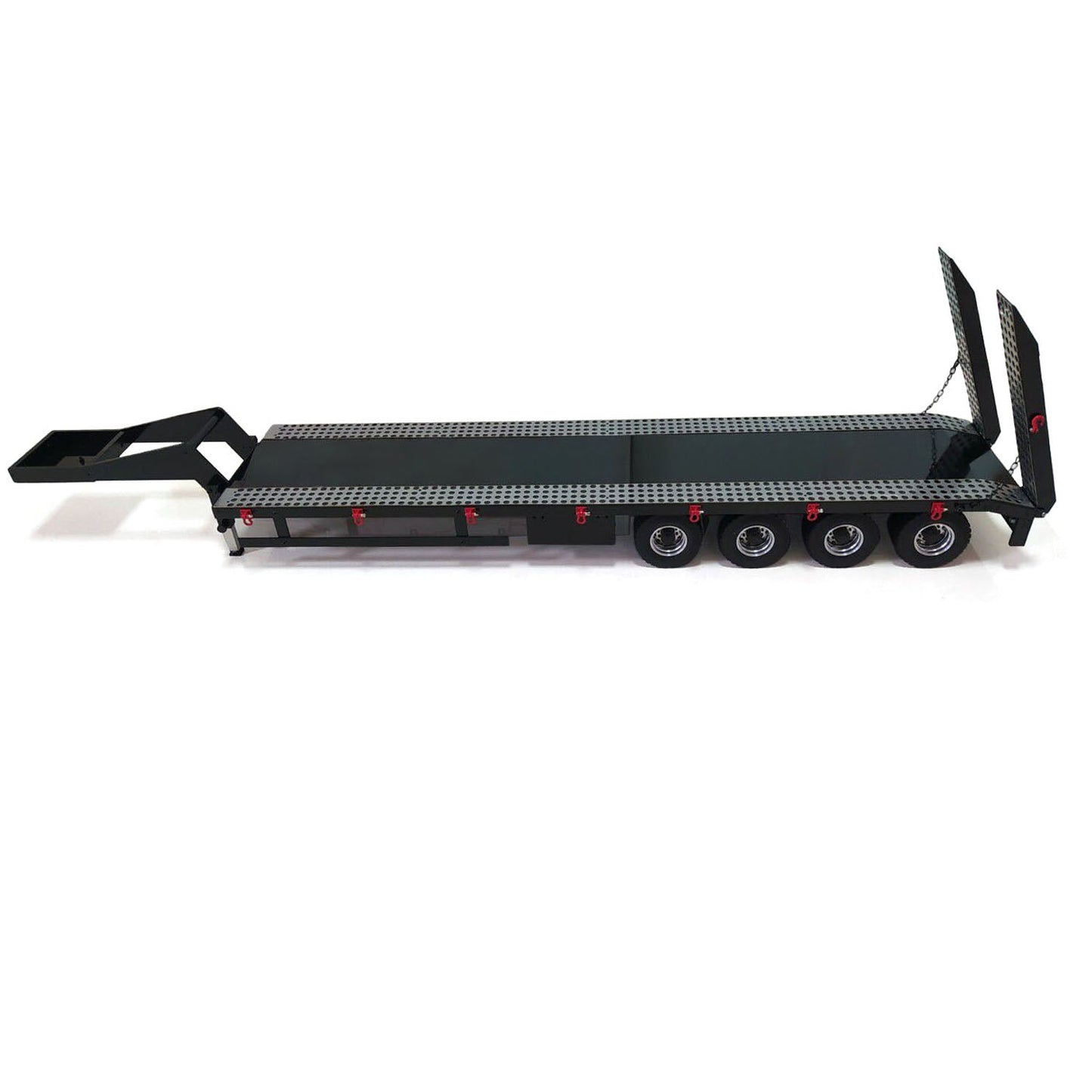 1/14 Metal 4 Axles Semi-trailer Trailer for RC Tractor Truck Remote Controlled Simulation Car Electric Machine Painted Assembled