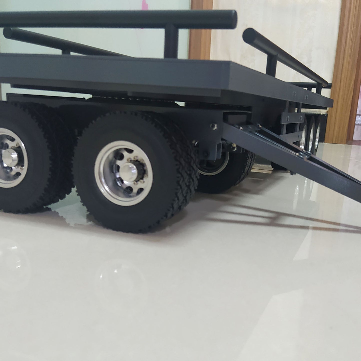 Metal 5 Axles Trailer for Scale 1/14 RC Hydraulic Dumper Radio Controlled Truck Tipper Tractor Lorry Eletric Car Model TAMIYA LESU