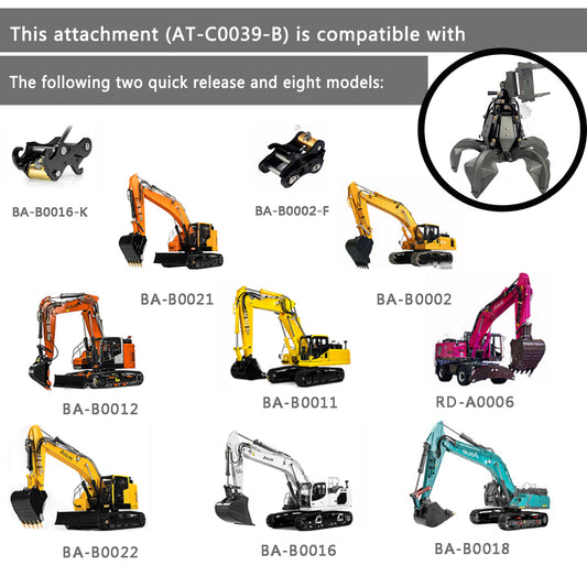 LESU Metal Orange Peel Grab for 1/14 RC Hydraulic Excavator AC360 ET26L ET30H Remote Controlled Digger Hobby Model