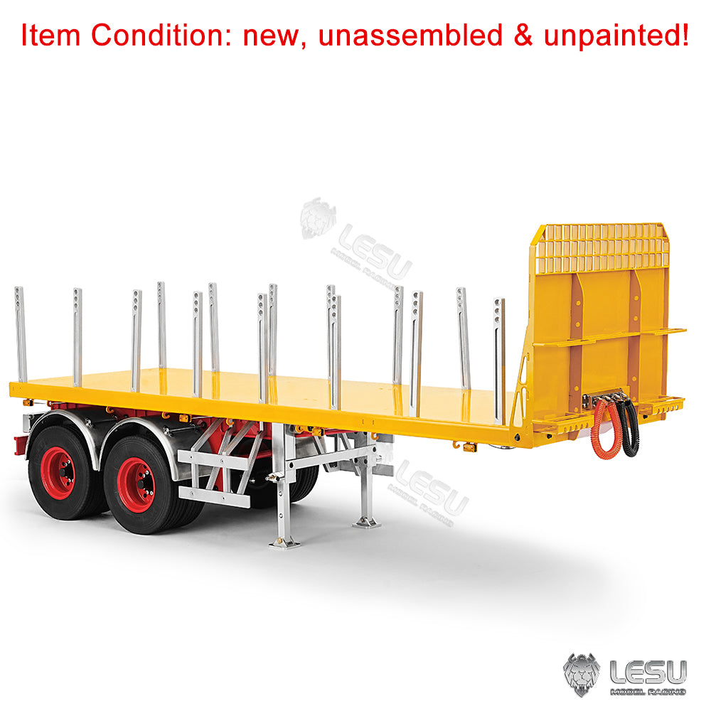 1/14 Scale 20FT LESU Semi Metal Trailer Assembled and Painted/Unpainted for Remote Control Cars RC Tractor Truck DIY Models Lights