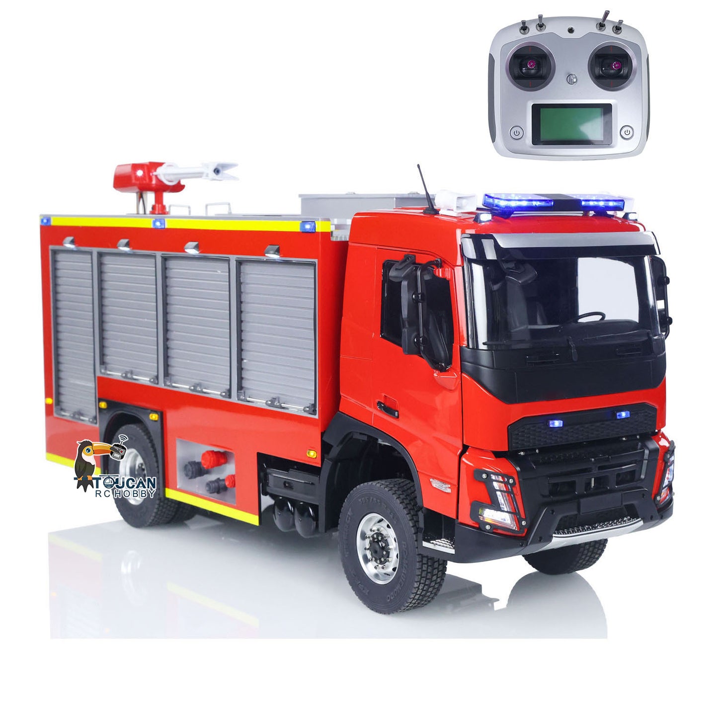 1/14 4X4 Plastic Chassis Radio Controlled Sprinkler Fire Truck 2Speed Gearbox Water Spraying RC Model Vehicle No Battery
