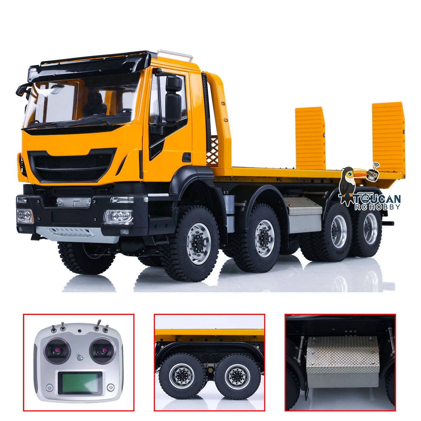 1/14 8x4 Hydraulic RC Wrecker Truck Remote Control Rescue Vehicles FlySky I6S Servo Motor ESC DIY Simulation Car