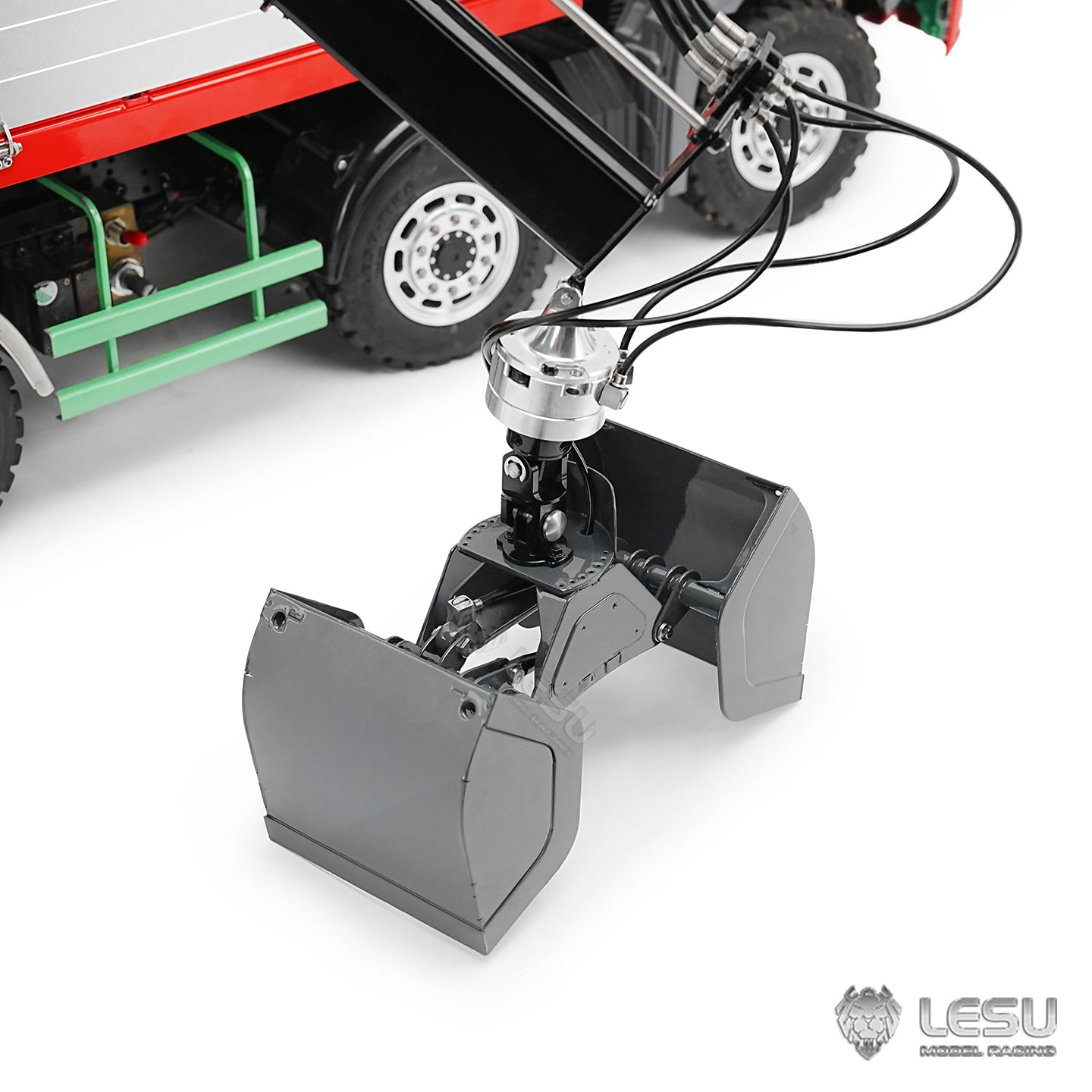 270¡ã Rotating LESU Metal Clamshell Bucket for DIY 1/14 RC Hydraulic Crane of Excavator Dumper Remote Control Tractor Truck