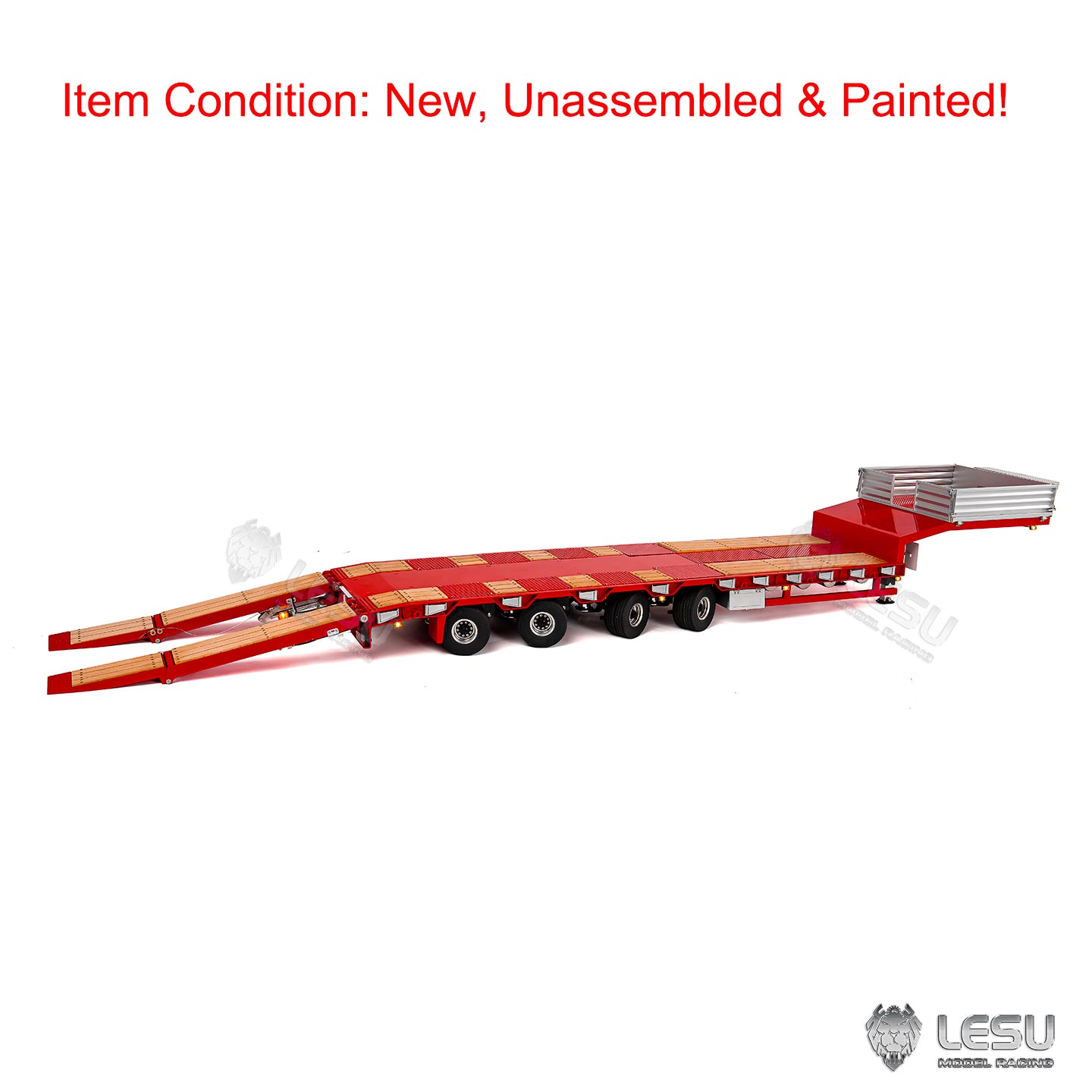 LESU 1/14 RC Metal Trailer KIT A0054 Hydraulic Lifting Tailboard 4 Axles Steering Available for DIY RC Tractor Truck Lorry Car