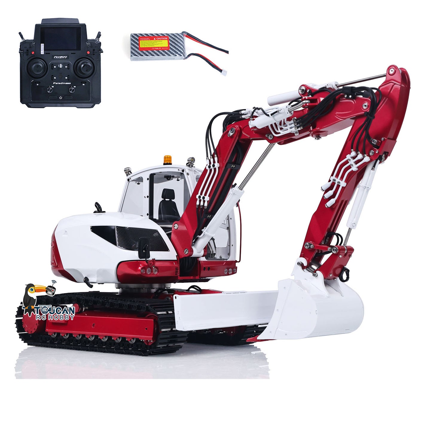 In Stock LESU 1/14 Metal RC Hydraulic Excavator MC15 4Arms Remote Control Digger 15MC 9 Valves Dual Pumps Light Sound PL18EV Lite