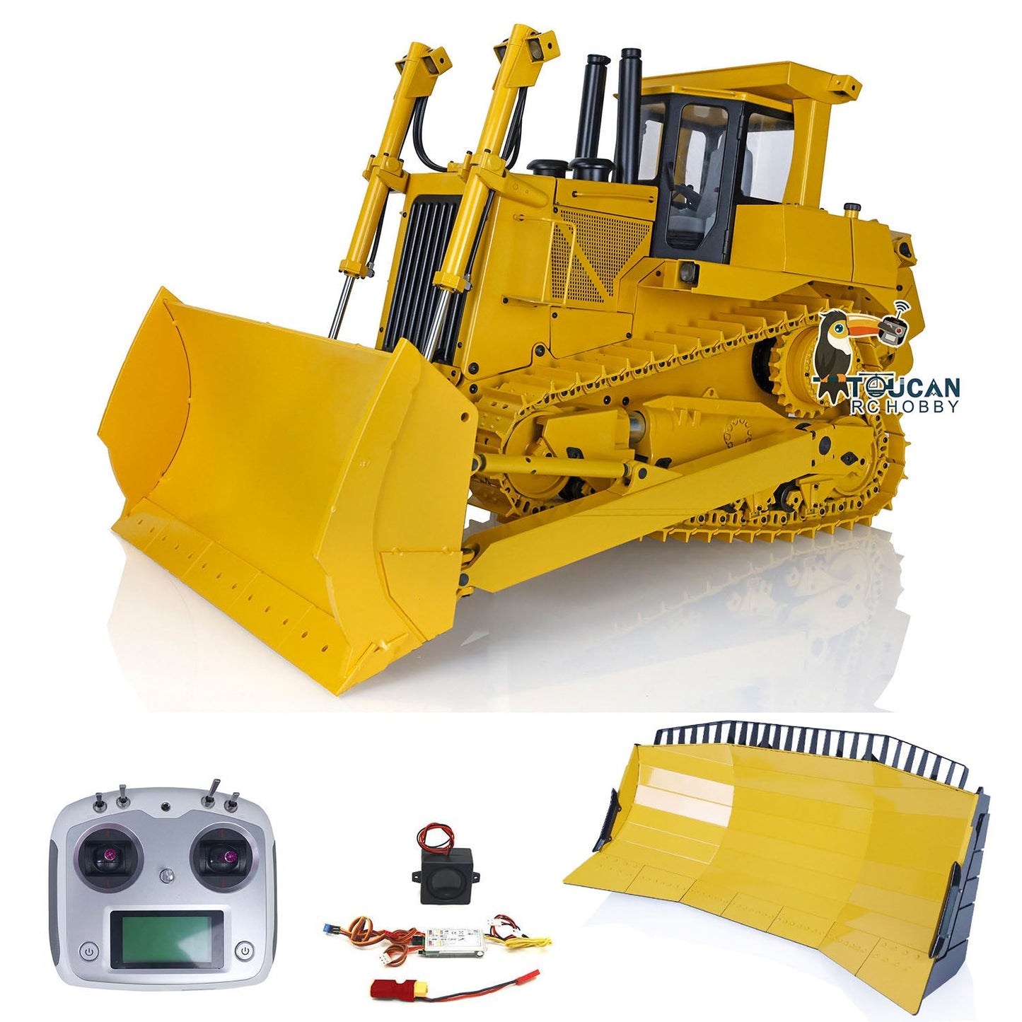 JDModel 1/14 Metal Hydraulic RC Bulldozer Remote Controlled Construction Vehicles DXR2 with Upgraded Blade Model