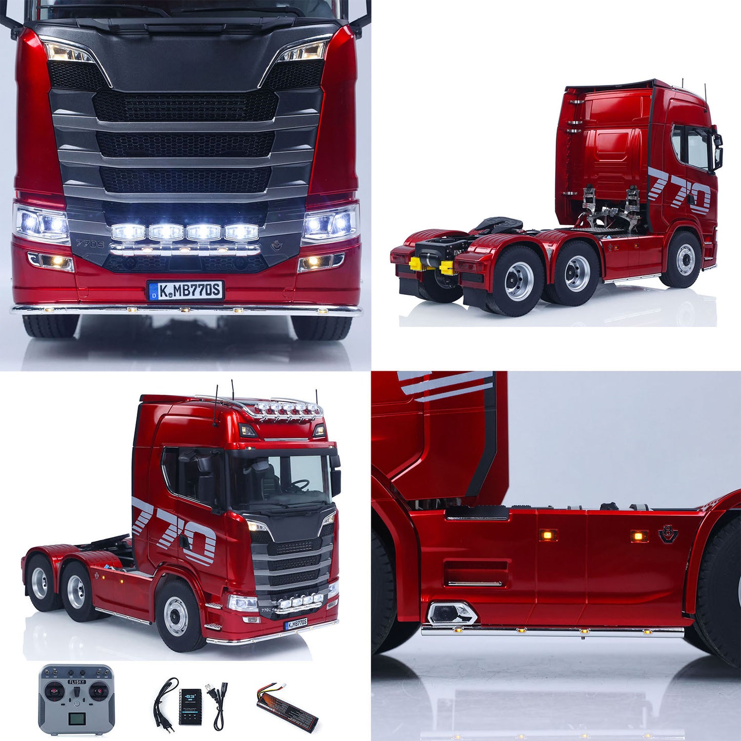 Fast Shipping KABOLITE 1/14 770S 100 RC Tractor Truck 6x6 Remote Control Lorry Car 2Speed Gearbox Differential Lock Battery Radio RTR Model