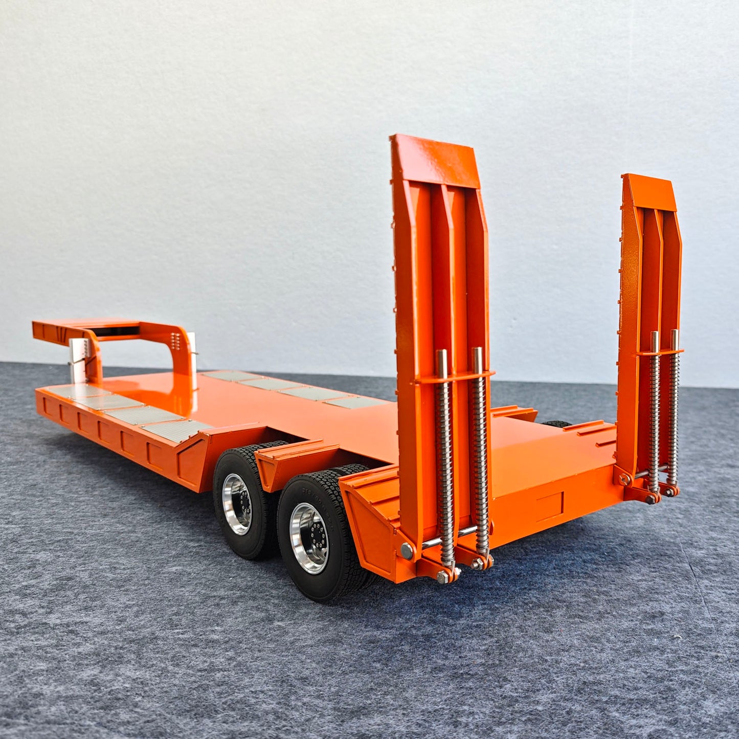 2 Axles Metal Semi Trailer Spring Support Legs Tail Plate for 1/14 DIY Remote Control Tractor Truck No Light