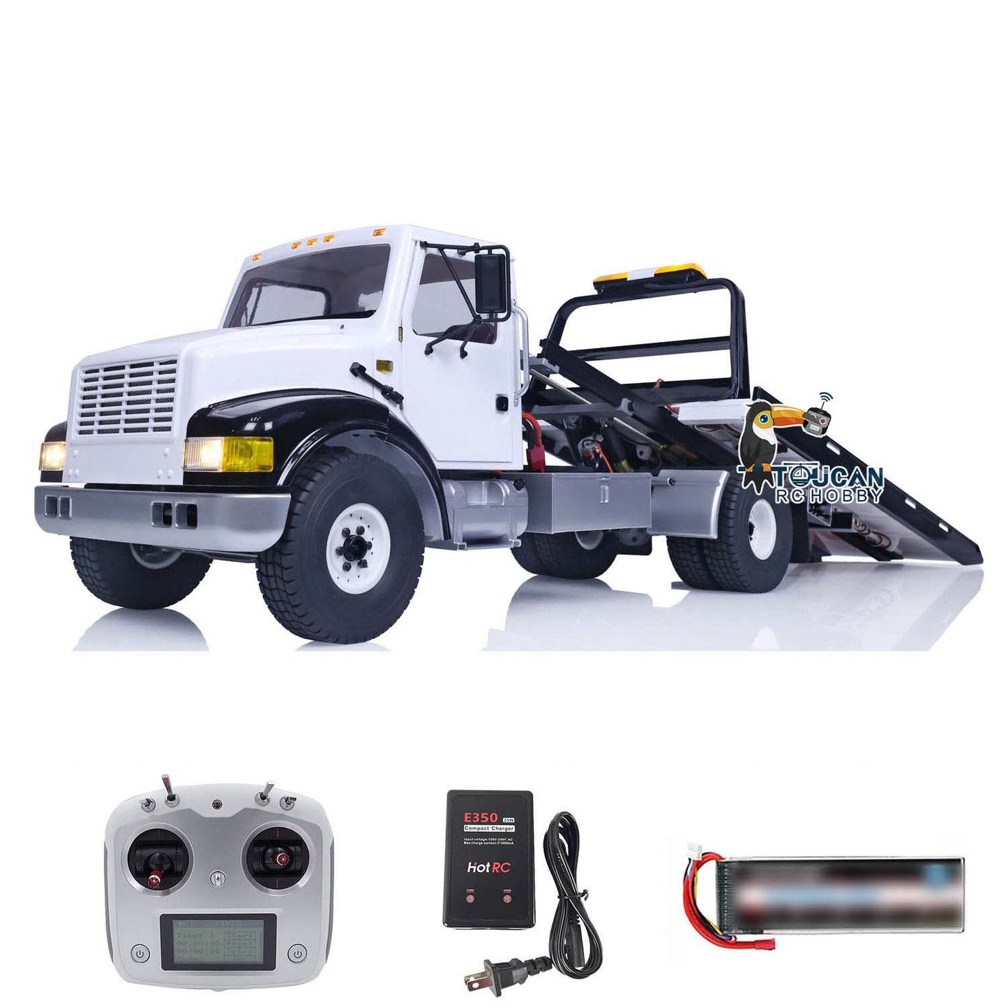 CROSSRC WT4 1/10 RC Wrecker Tow Truck Radio Controlled Road Rescue Vehicles Painted Assembled Car Model Servo Motor ESC