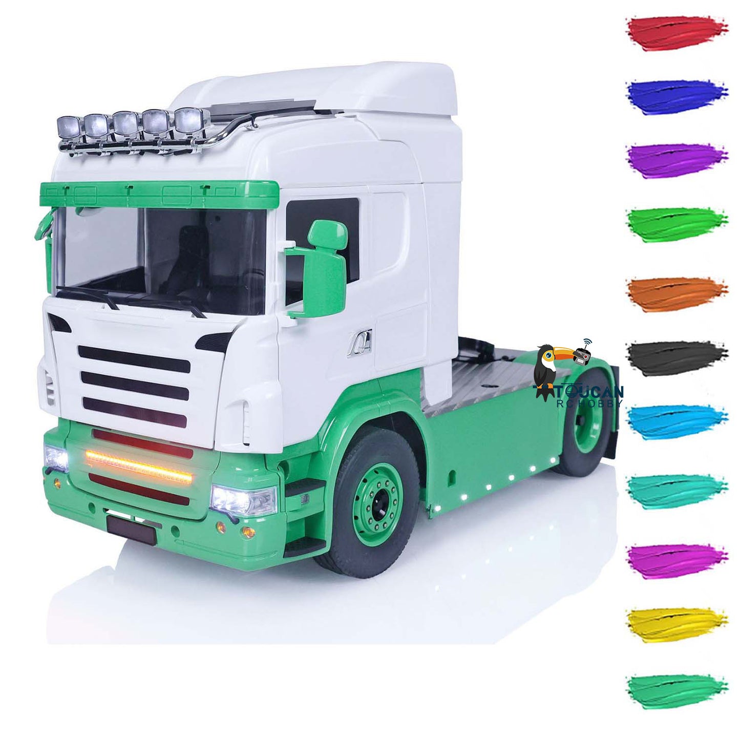 TOUCAN 1/14 4X4 RC Tractor Truck Metal Chassis Radio Control Trator Car with FlySky I6S ESC Servo Motor Painted Assembled
