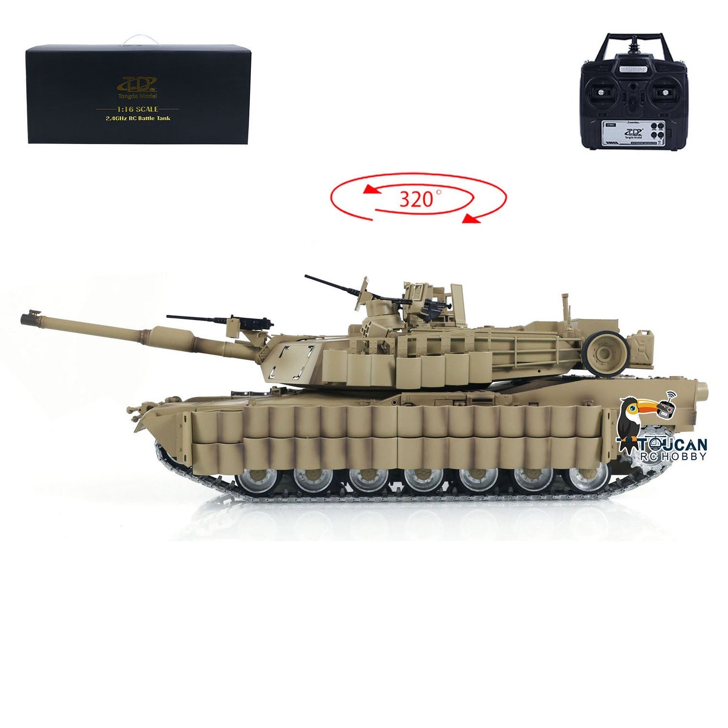 Tongde 1/16 Abrams M1A2 RC Infrared Battle Tank SEP TUSK II Remote Controlled Electric Panzer RC Hobby Model 320 DIY