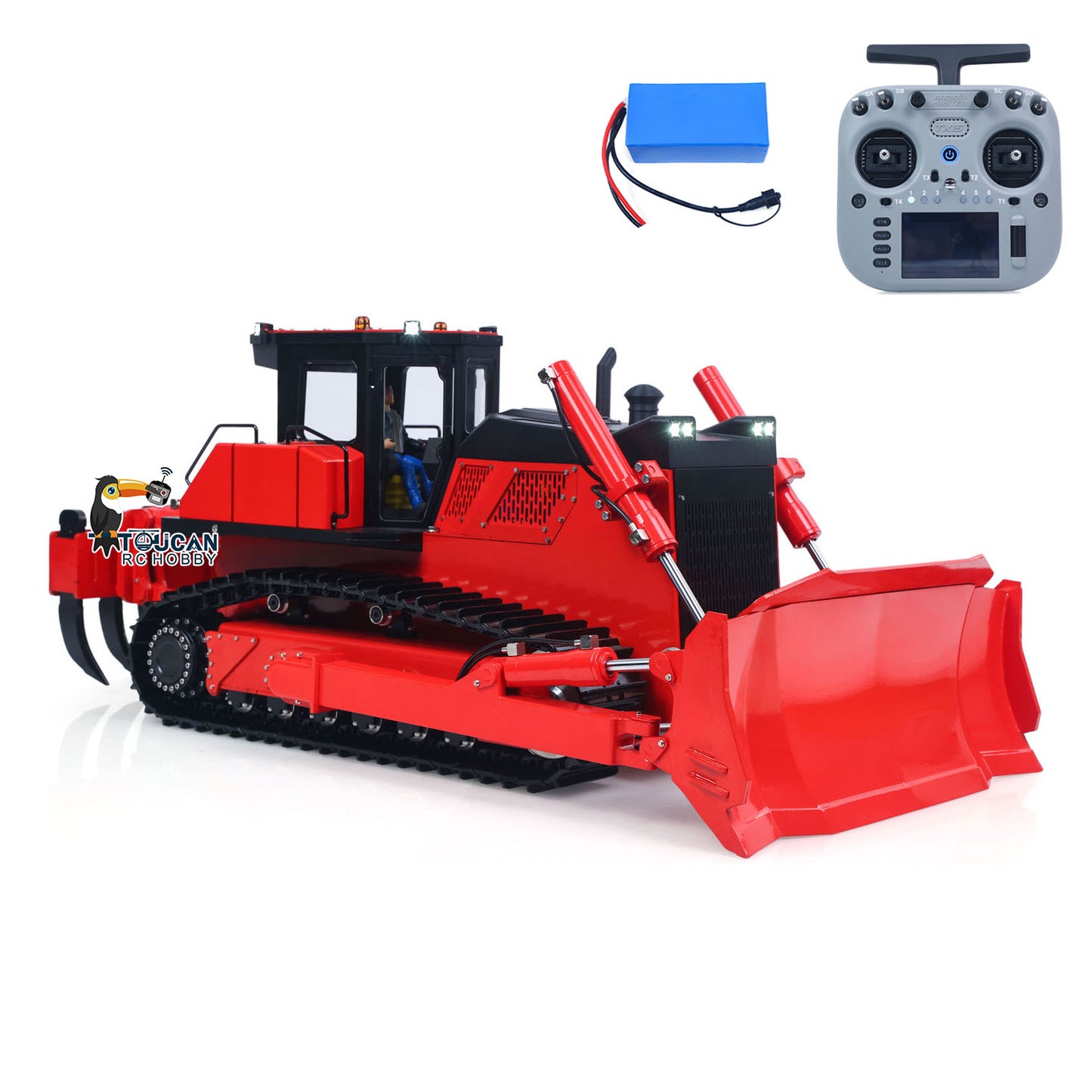 TOUCAN RTR Metal 1/12 Hydraulic Remote Control Bulldozer D155AX RC Dozer Model 7 Way Valve Brushless Motor Radio Master TX15 Battery