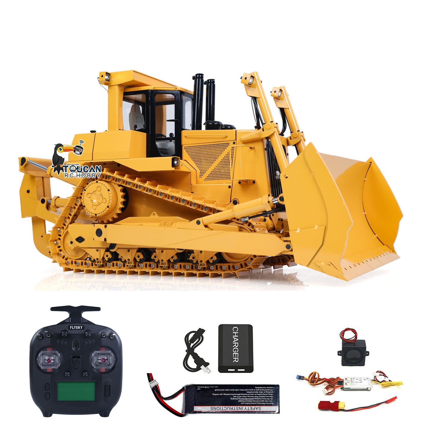 JDModel Metal 1/14 DXR2 RC Hydraulic Bulldozer Remote Controlled Dozer W/ New Sound Module Simulation Model PNP/RTR Optional Versions