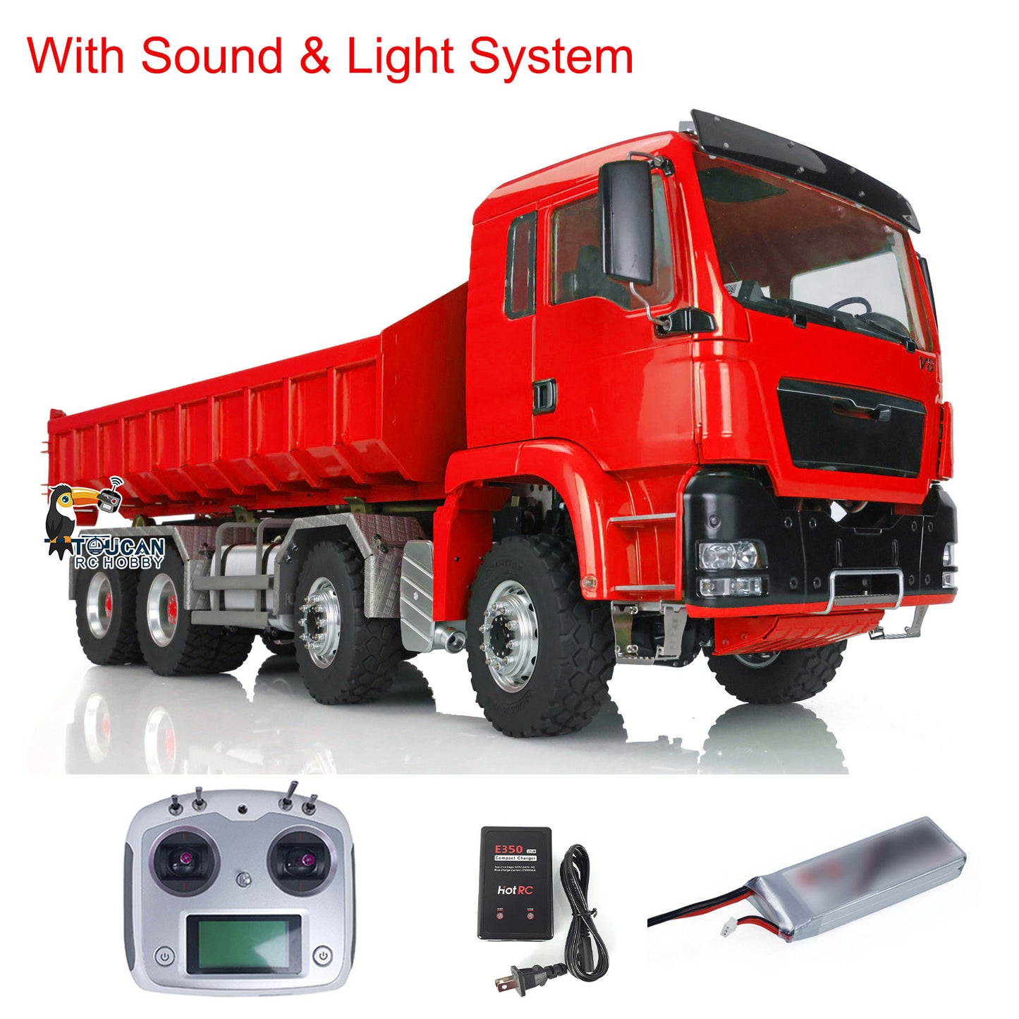 1/14 LESU Hydraulic RC Roll On/Off Dump Truck 8x8 Metal RTR Full Dumper Lorry Vehicle