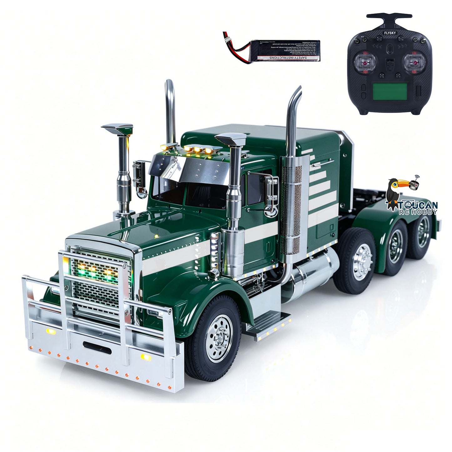 TOUCAN TAMIYA 8X4 1/14 RC Tractor Truck 56344 Grand Hauler Remote Control Lorry Car Mid Lift Axle Chassis Suspension ST8 Radio