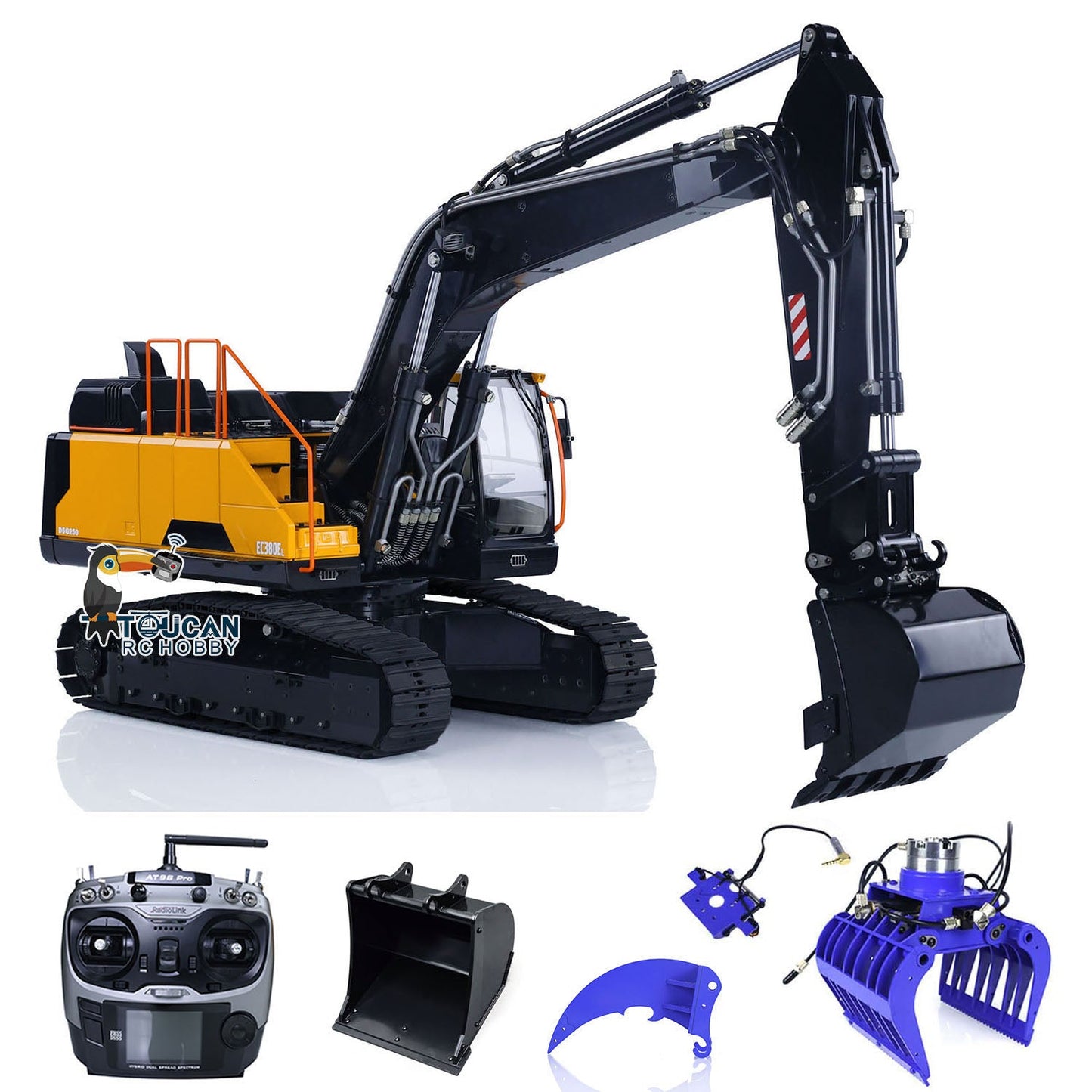 MTModel Metal 1/14 EC380 RC Hydraulic Excavator Remote Control Construction Truck Digger Heavy Machine Assembled and Painted Car