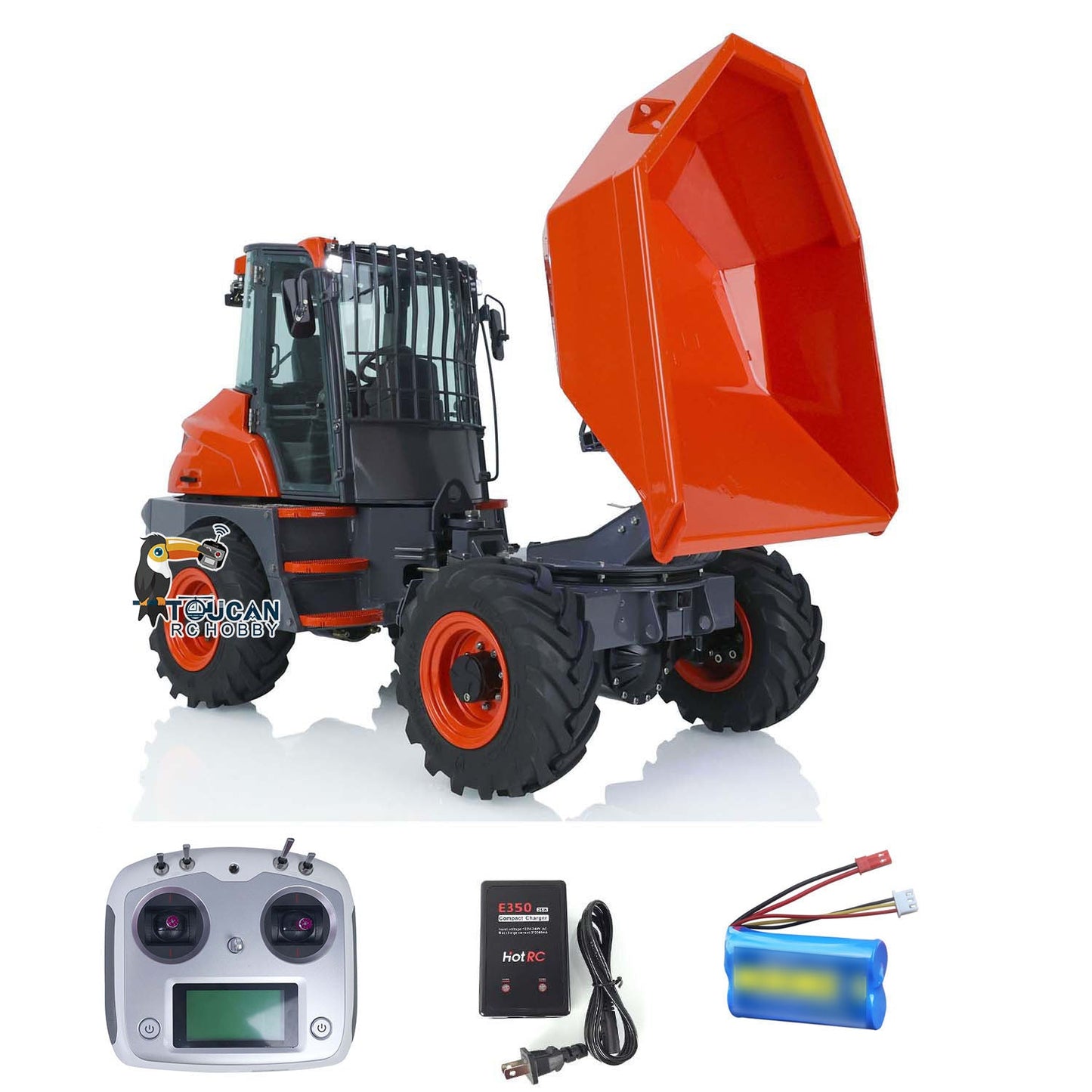 LESU 1/14 AOUE 6MDX Metal RC Remote Controlled Hydraulic Articulated Dumpers Painted Ready To Run Motor ESC Light System