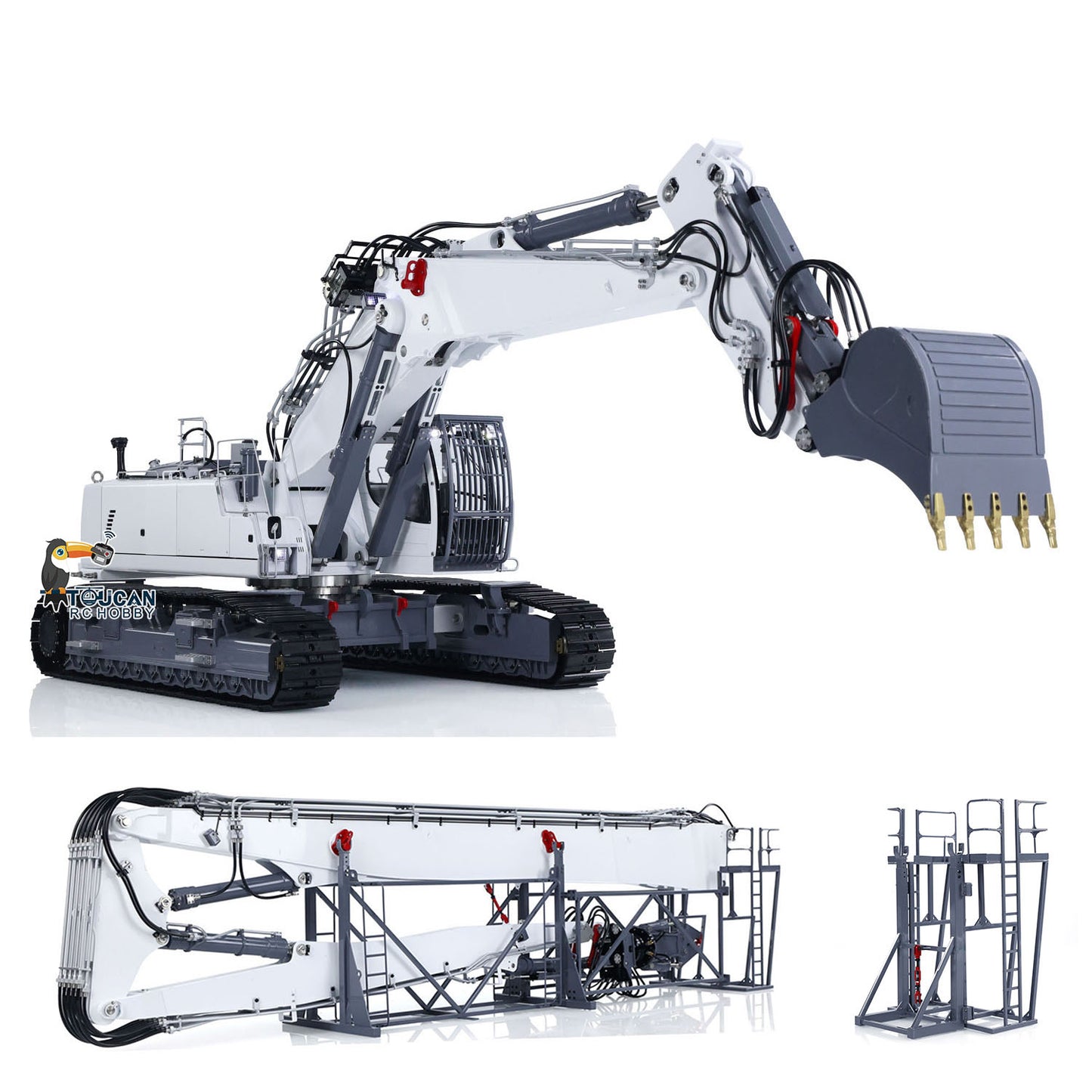 LESU 1/14 RC Full Hydraulic Excavator LR960 Demolition Digging Arm Pump Lights Demolition Digger