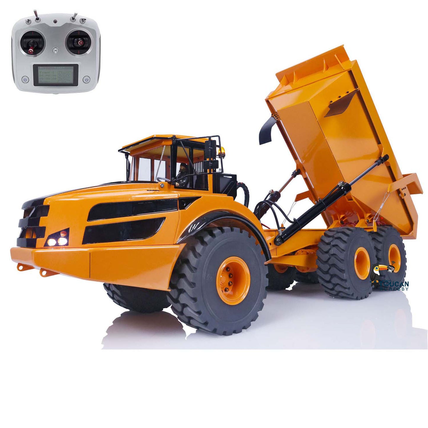 1/14 XDRC 6*6 Metal RC Hydraulic Articulated Truck Remote Control Dumper PNP DIY Hobby Model Motor ESC Light Sound