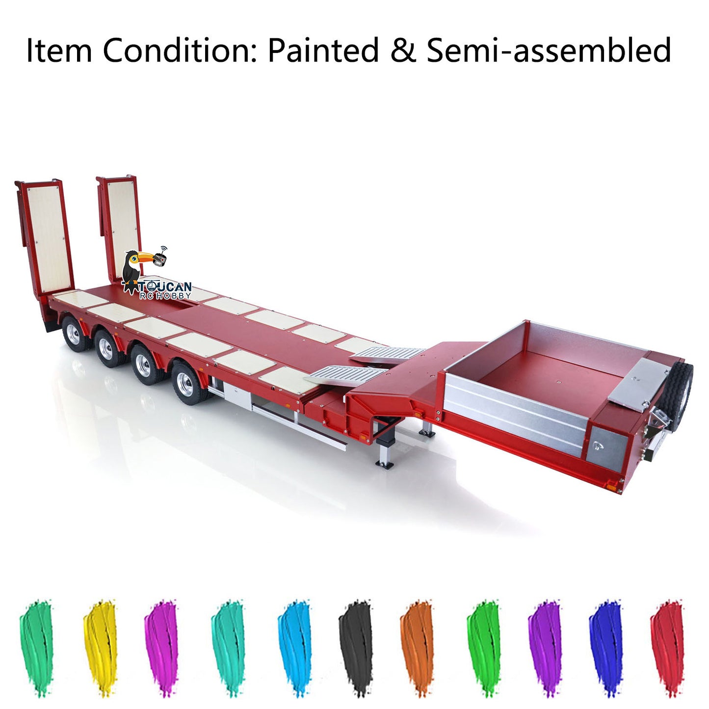 Degree 1/14 Metal Heavy 4Axle Steering Trailer 997 V2 Adjustable Length Width For TAMIYA Remote Control Tractor Truck 56379