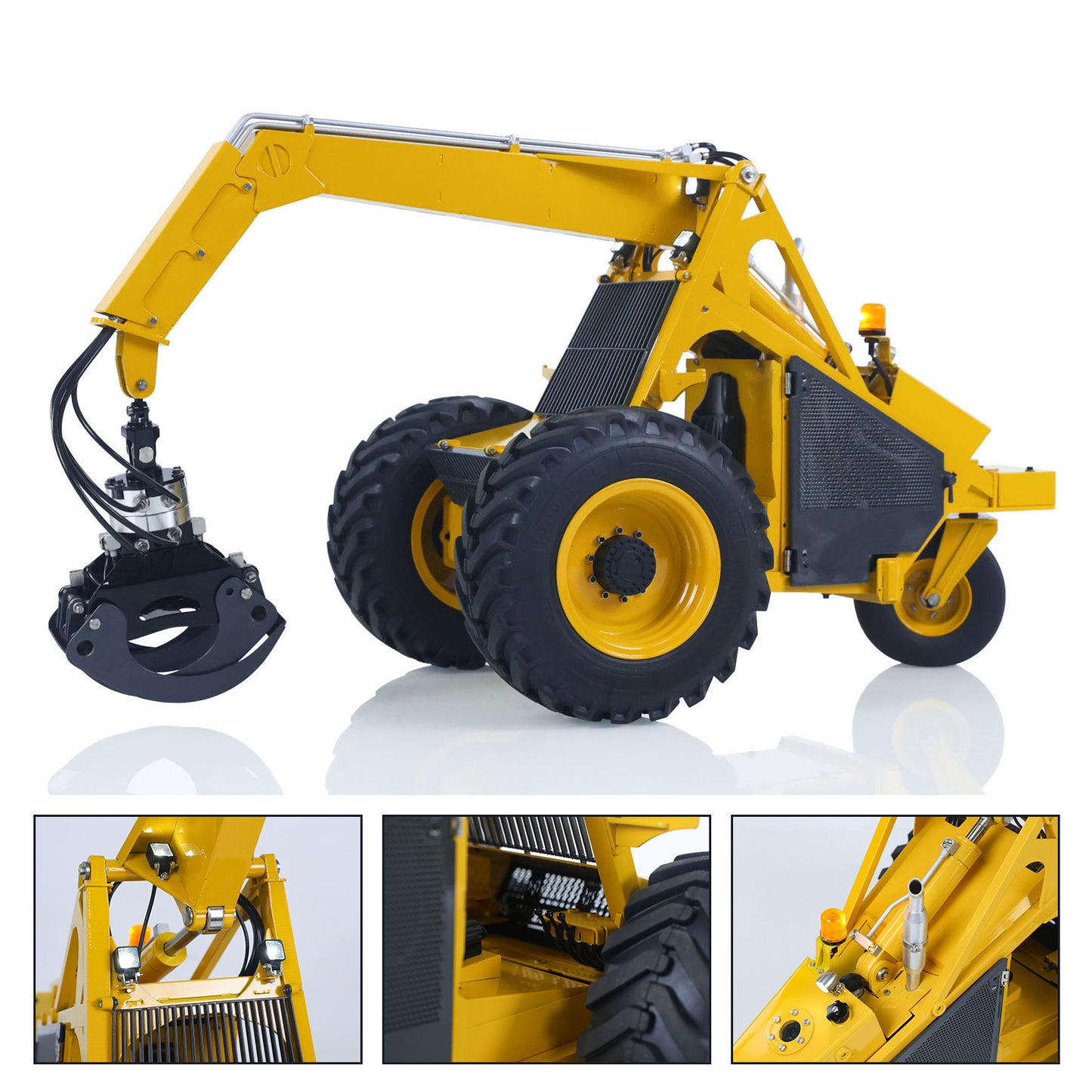 Metal LESU AOUE 225A 1/14 Remote Control Hydraulic Log Loader RC Sugarcane Loader PNP Grabber Pump 4CH Valve Wheeled Model Car Assembled