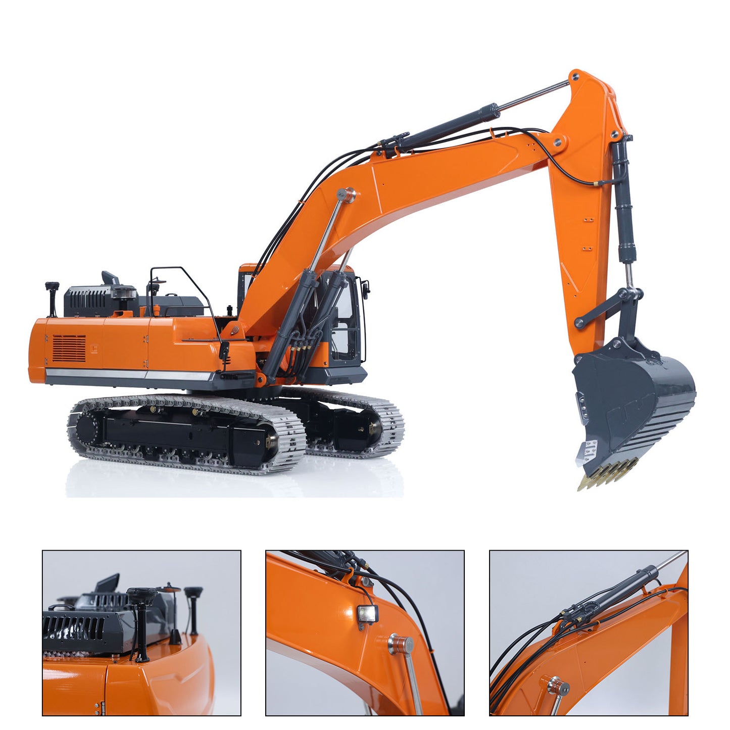LESU 90% Metal 1/14 RC Hydraulic Digger Aoue DX350LC Remote Control Excavator Finished Model 3CH Valve Relief Valve 4MPA Pump Engineering Vehicle