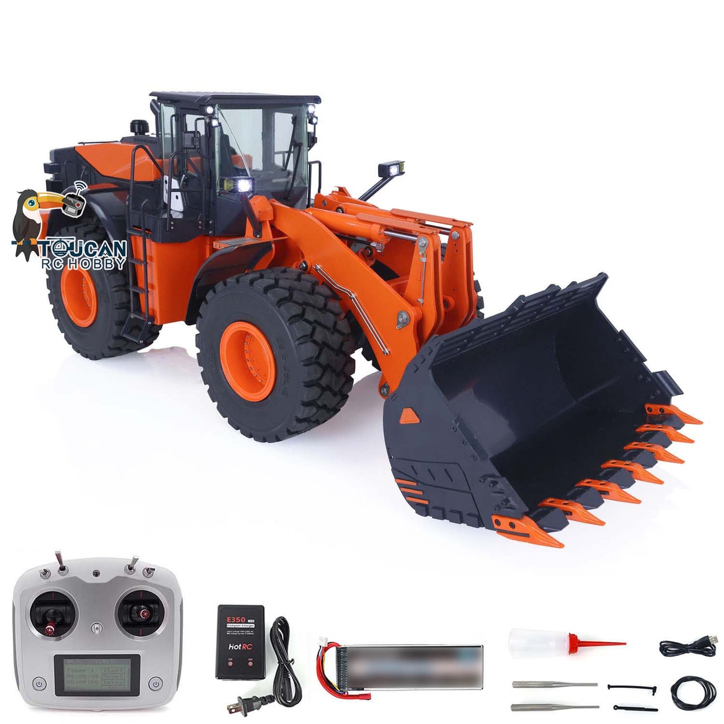 JDMODEL Metal Hydraulic Loader JDM-198 1/14 ZW370 RC Construction Vehicles RTR Car Models 2-Speed Transmission Battery