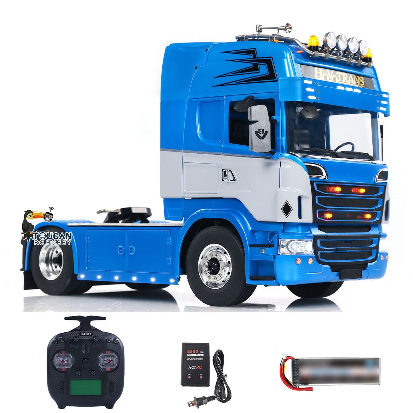 TOUCAN 4X4 1/14 RTR RC Tractor Truck Remote Control Car Simulation Model Customized Pattern Version Sound Light System FlySky I6S