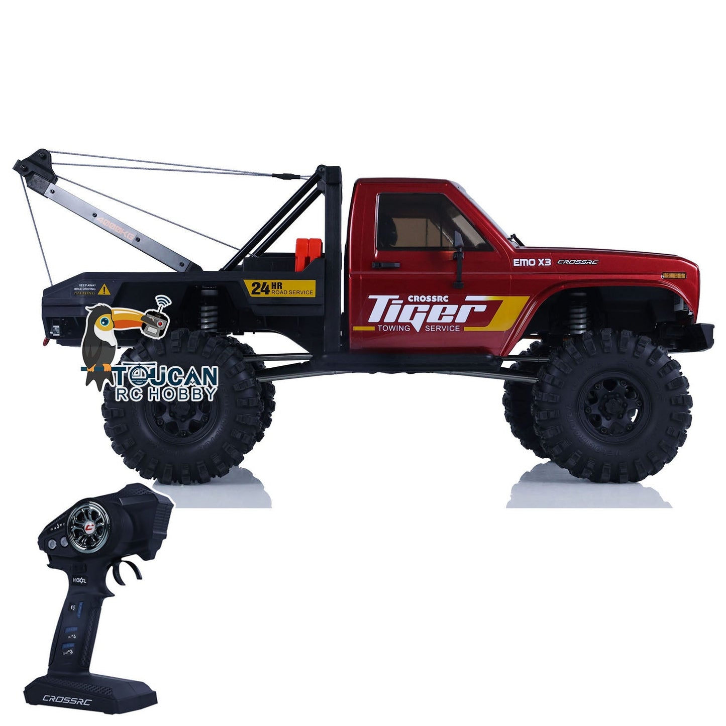 CORSSRC 1/8 4WD EMO X3 RC Towing Rescue Car 4x4 Remote Control Crawler Vehicle Hobby Model PNP Version Assembled Painted