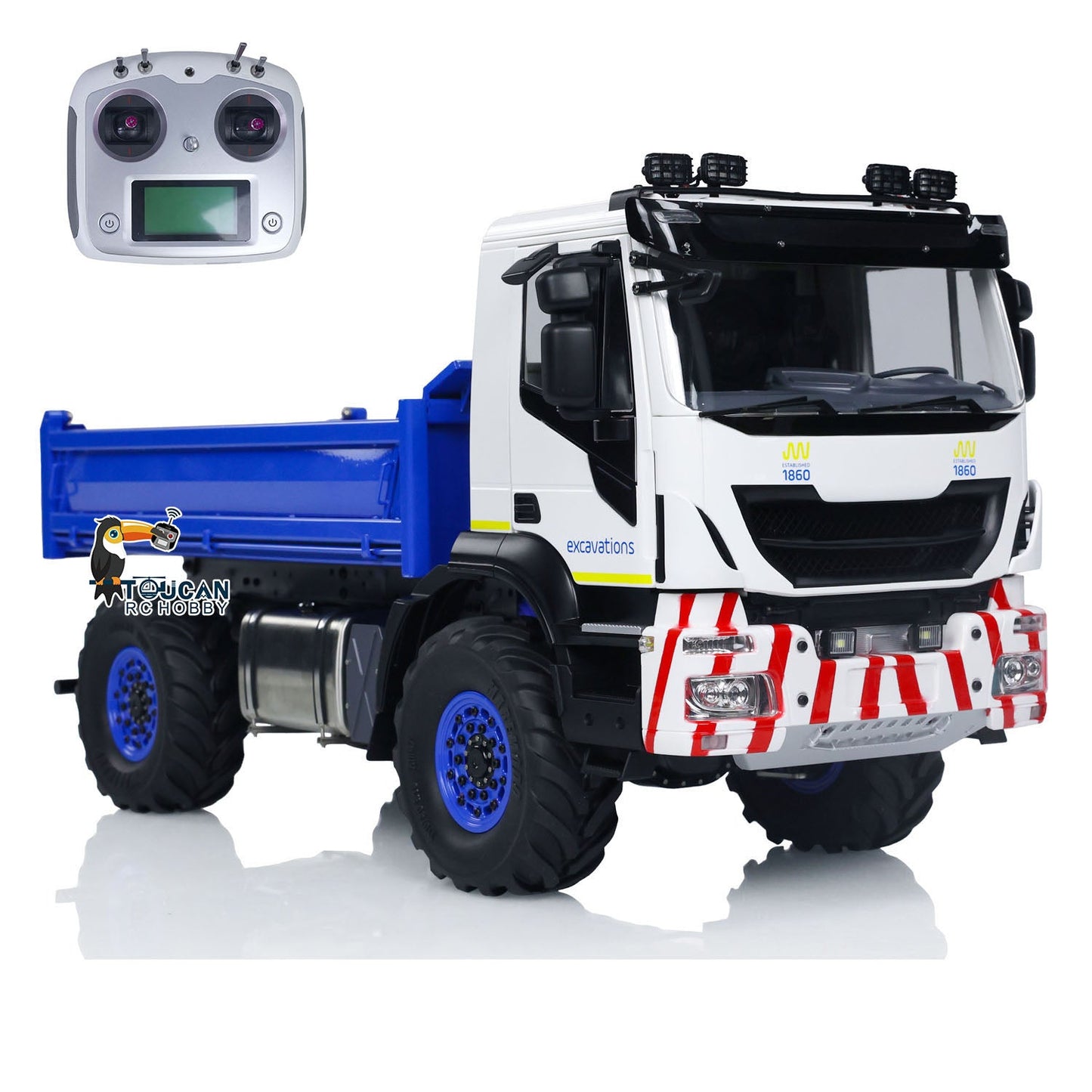 4*4 Metal 1/14 RC Hydraulic Dumper Truck Snow Blade Remote Control Tipper Cars Sound Light LED ESC Servo Assembled and Painted