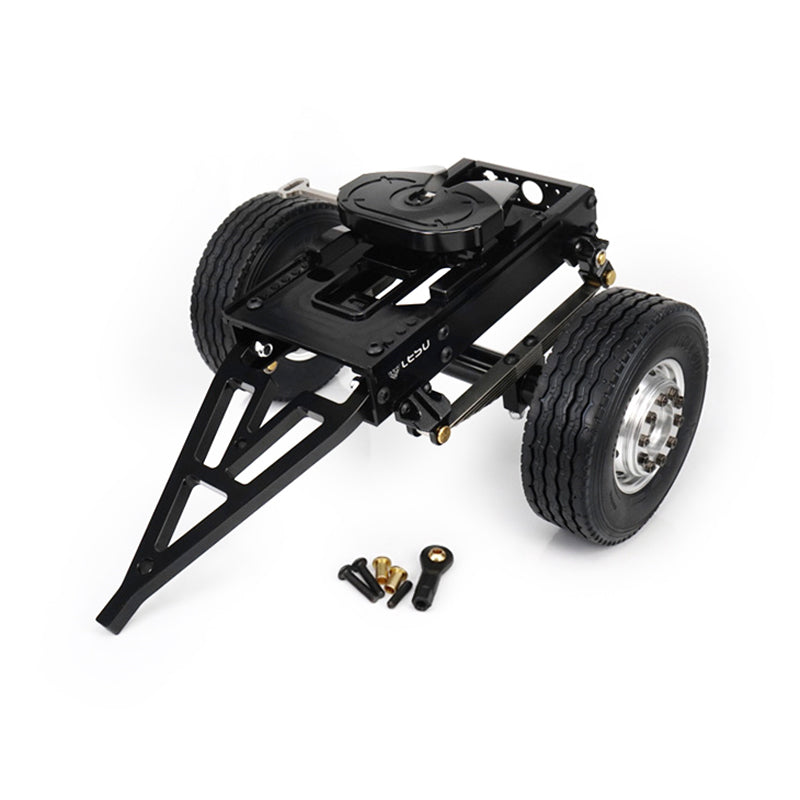 LESU 1PC Metal Trailer Fifth Wheel 25.5*18.2*14CM for 1/14 Radio Controlled TAMIIYA Tractor Truck Car DIY Model Hydraulic Dumper