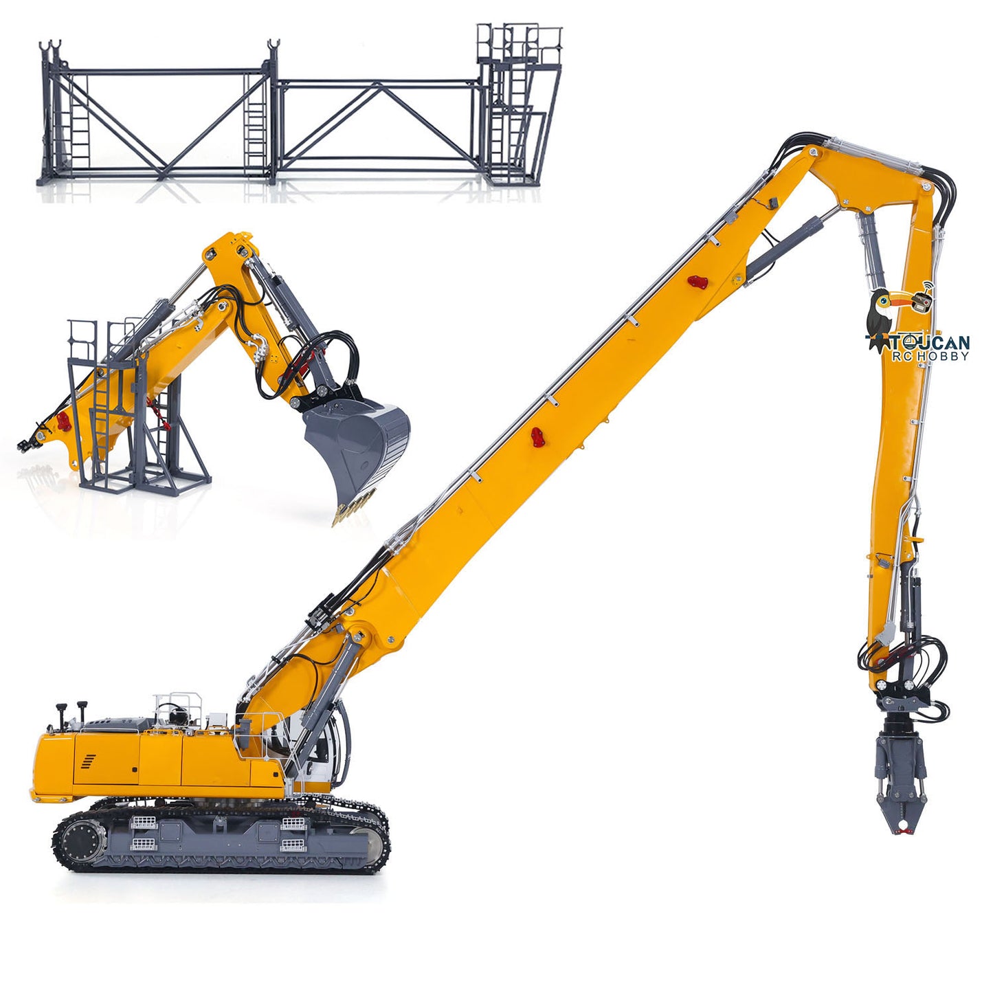LESU 1/14 RC Full Hydraulic Excavator LR960 Demolition Digging Arm Pump Lights Demolition Digger