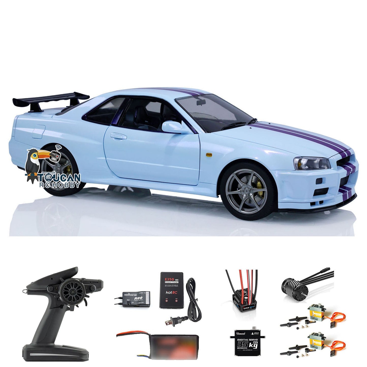 Capo 1:8 4x4 RC Drift Car Remote Control Roadster RTR R34 High-speed Hobby Model DIY Toys Brushless Motor Assembled Painted