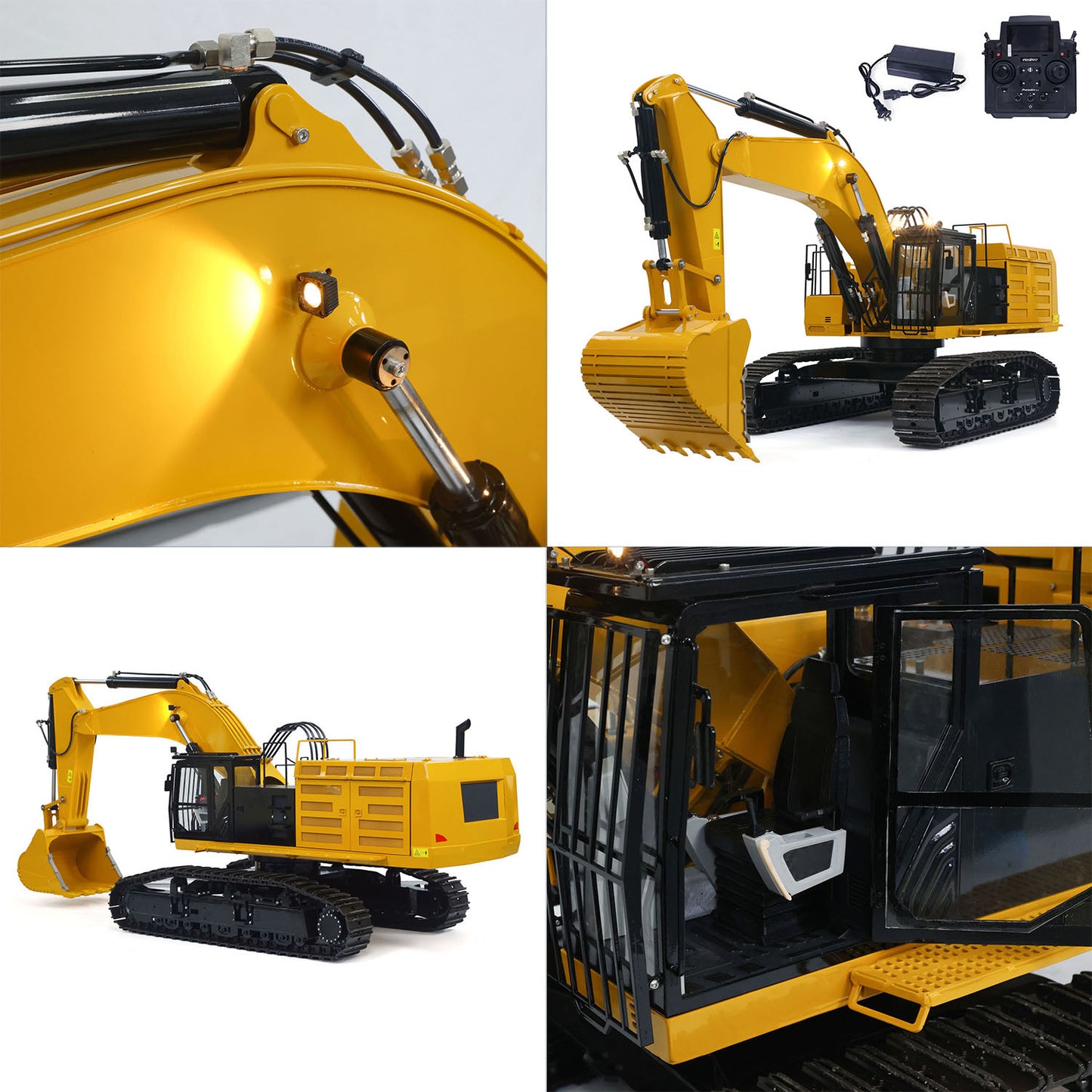 1/8 Metal Remote Control Hydraulic Excavator 390F Heavy Duty 3CH Valves RC Construction Vehicle Models Flysky PL18EV Radio Engineering Machine