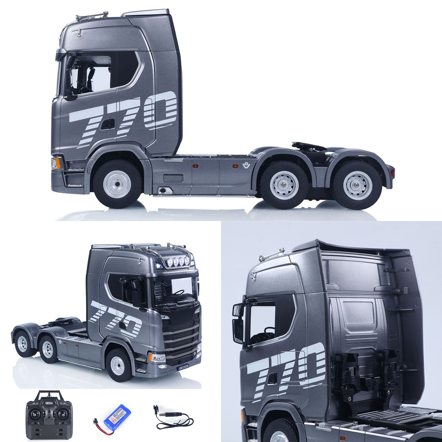 Fast Shipping 1/18 Plastic 6X4 Remote Control Tractor Truck 770S 1501 RWD RC Lorry Vehicle Light Sound Ready to Run Model Toys for Adults