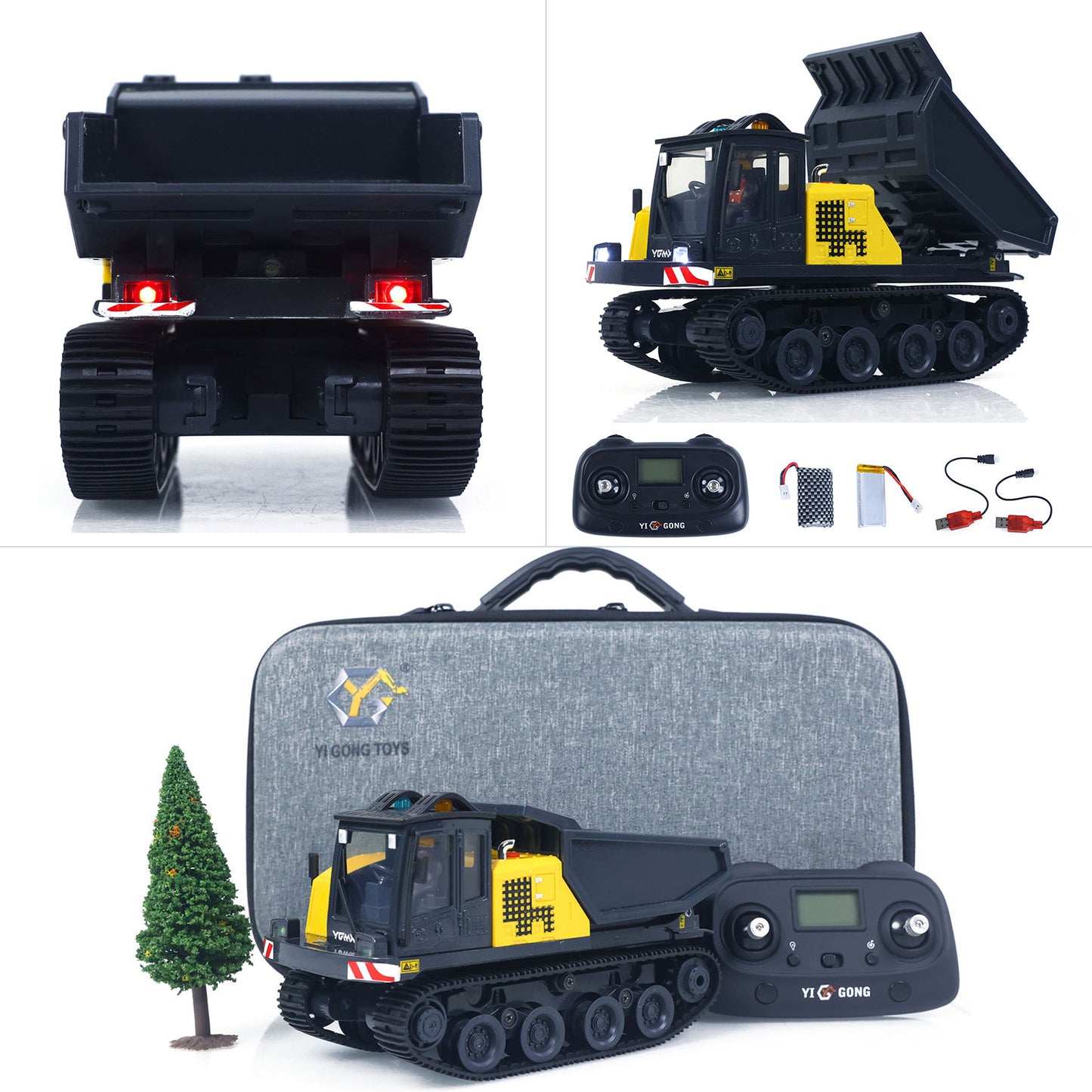 Fast Shipping 1/50 T14R Panther RTR Electric RC Crawler Dump Truck Construction Vehicle Tracked Tipper Finished Model Toys Lights Sounds Unit