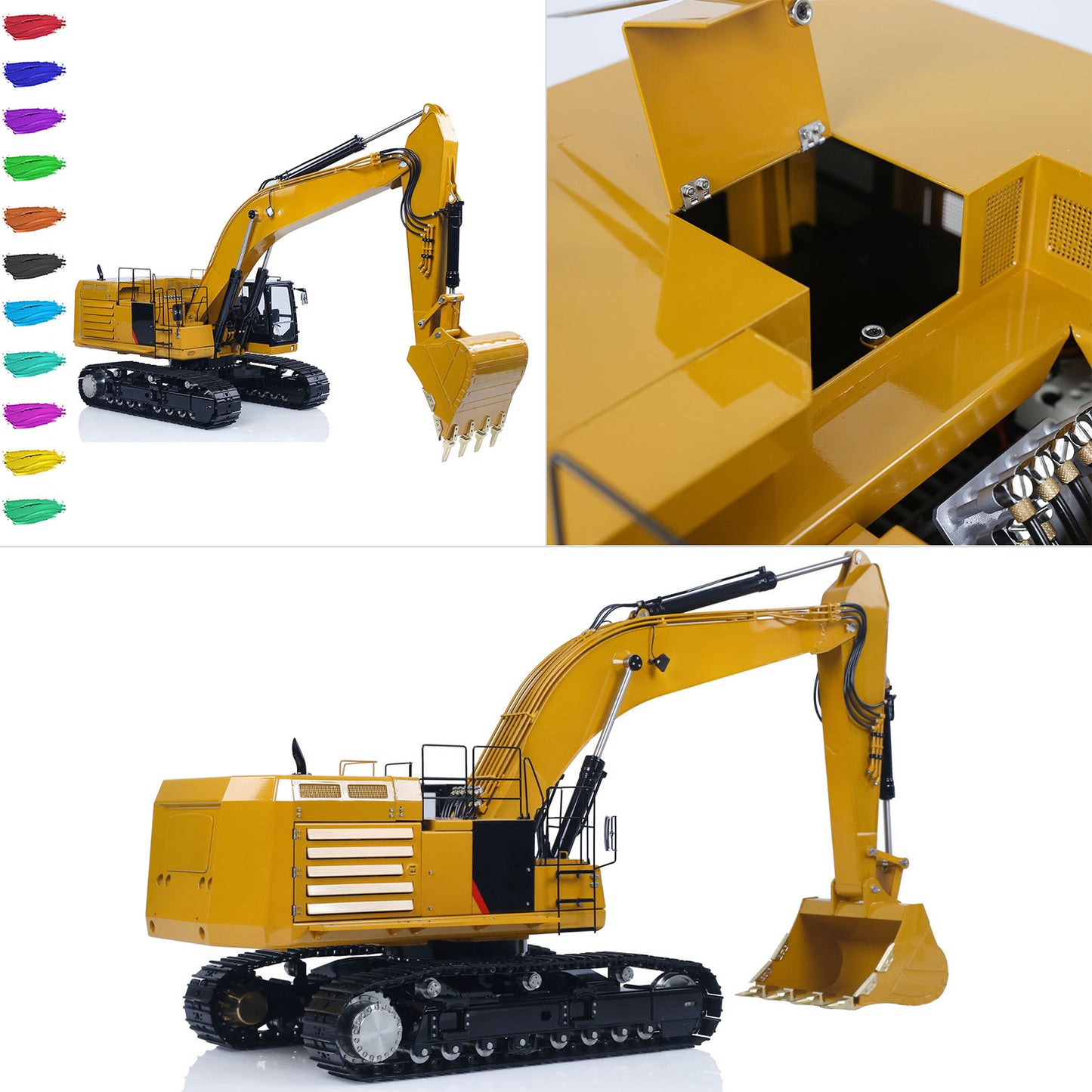 LESU C374F 1/14 Hydraulic RC Heavy Excavator Metal Radio Controlled Digger Construction Car Paladin PL18EV LITE 6CH Valve Brushless Motor Pump